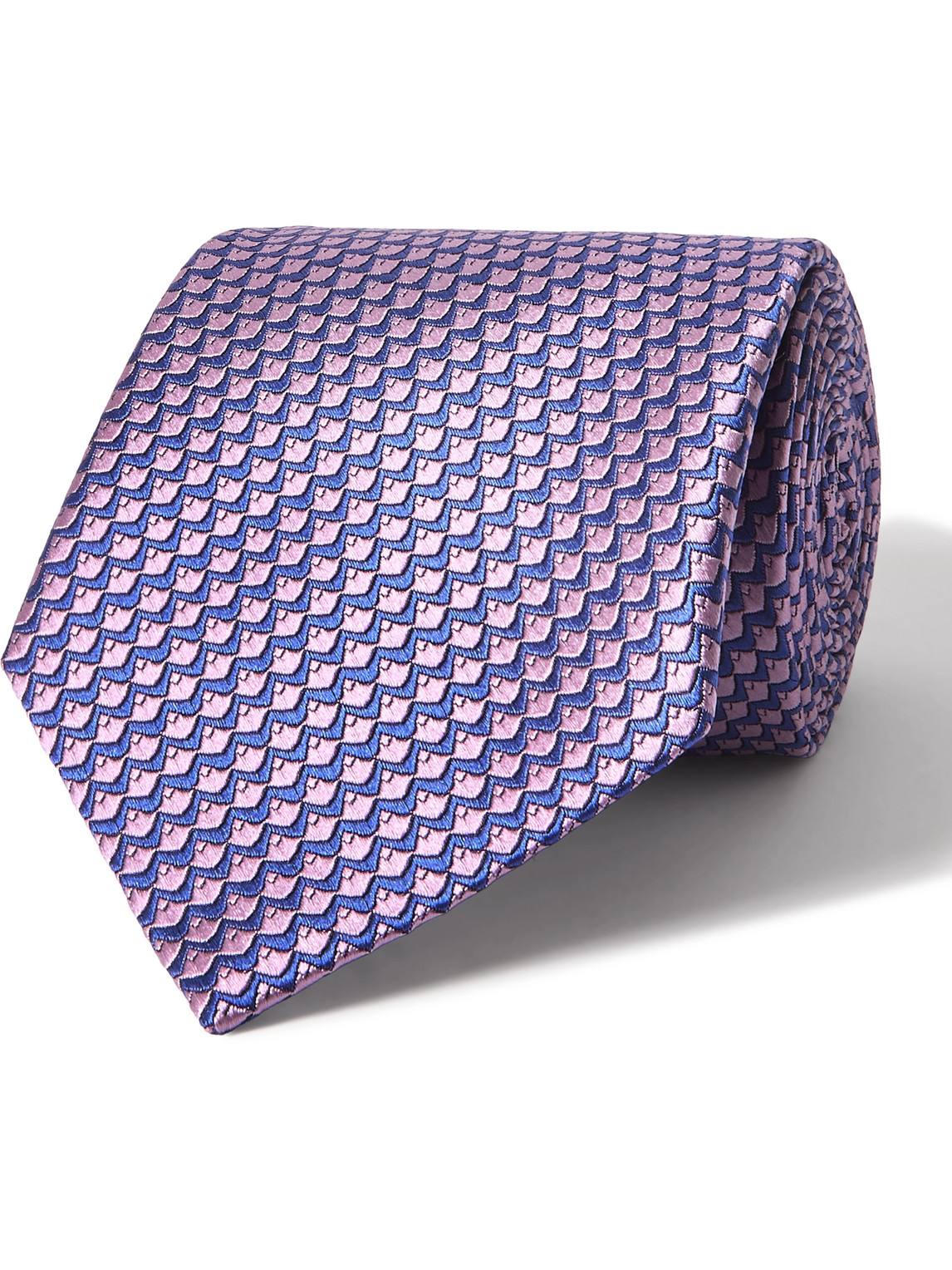 Charvet 8.5cm Silk-jacquard Tie In Gray