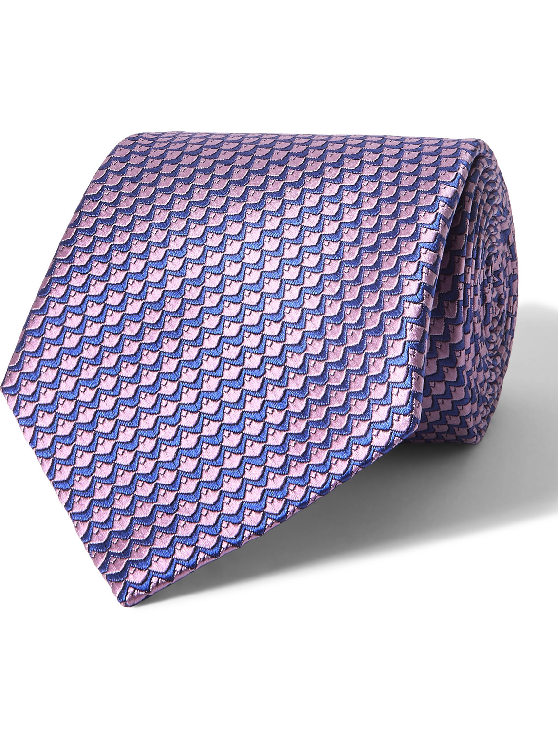 Charvet 8.5cm Silk-jacquard Tie In Gray