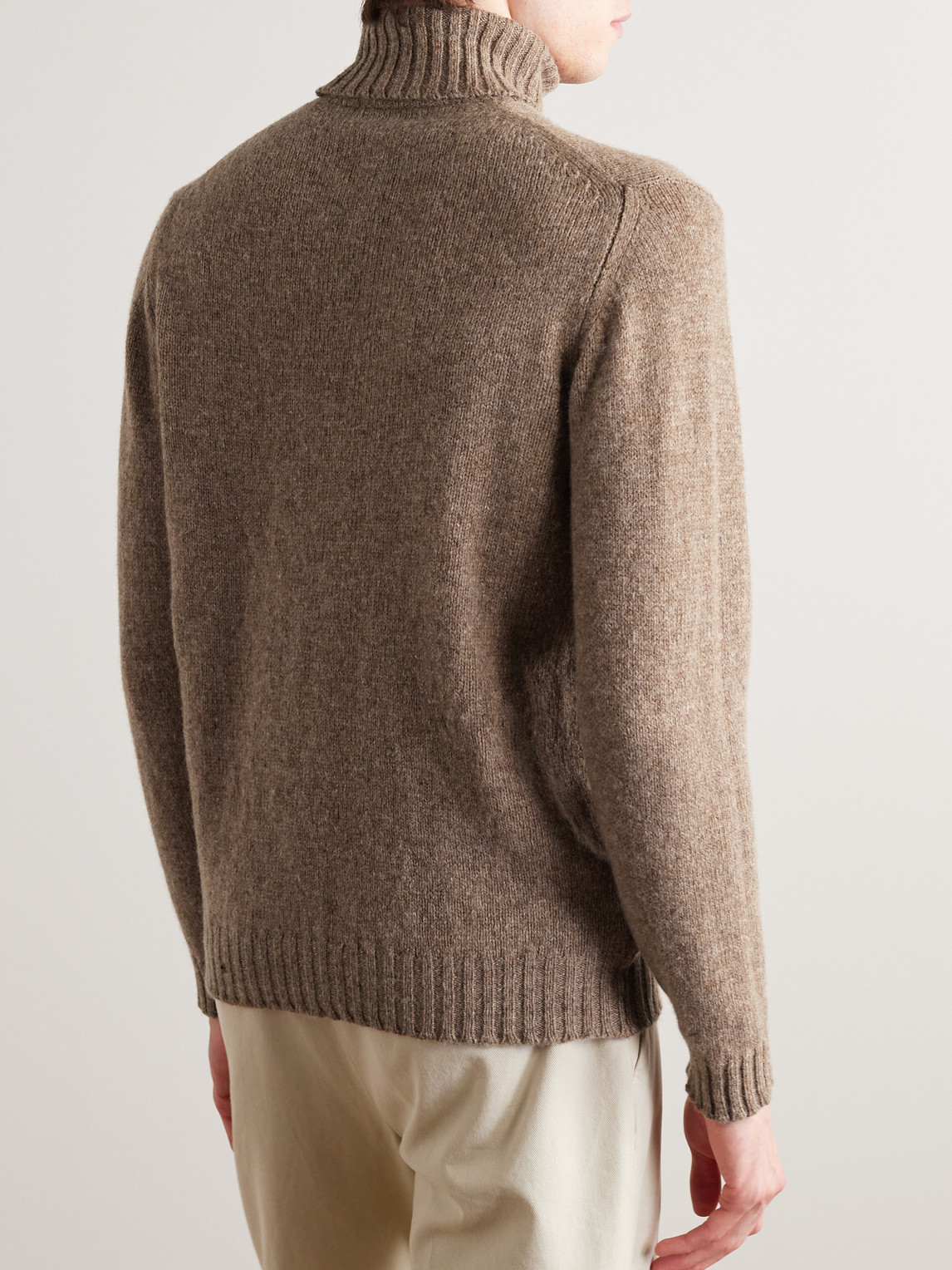 Shop Kingsman Shetland Wool Rollneck Sweater In Neutrals