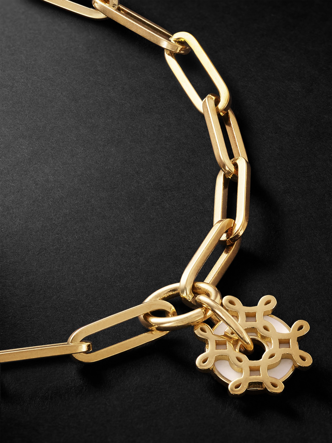 FOUNDRAE L'ETERNELLE 18-KARAT GOLD AND ENAMEL CHAIN BRACELET