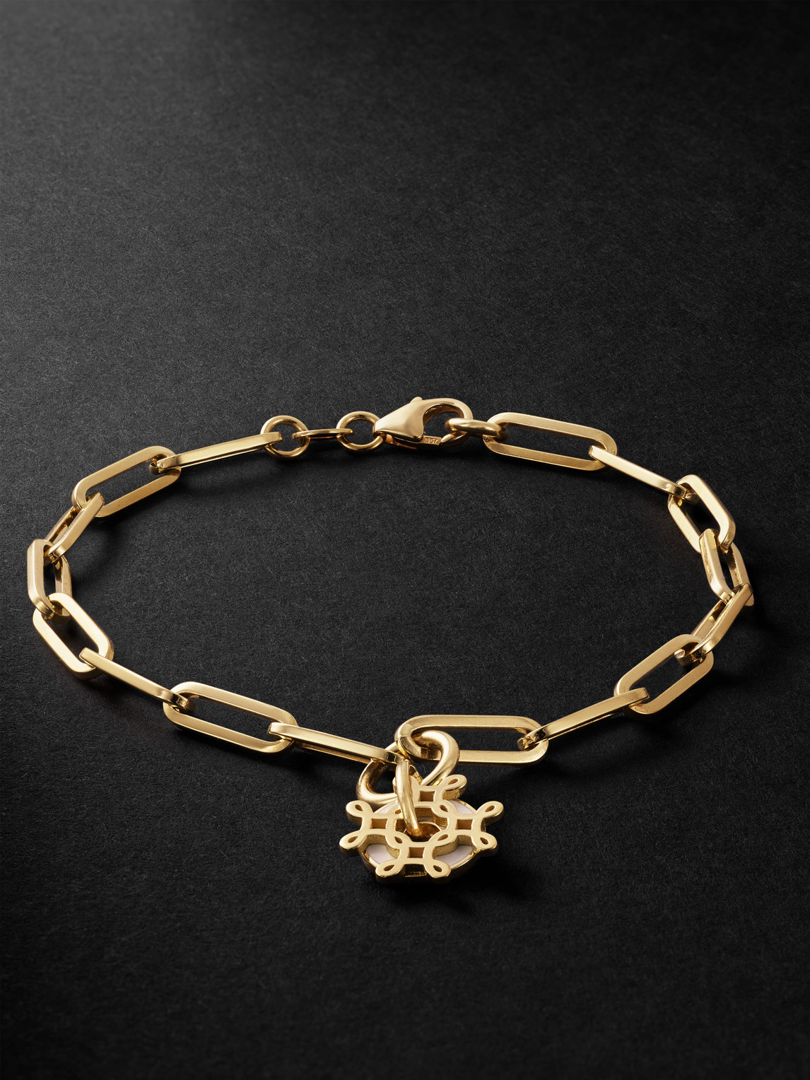 Foundrae L'eternelle 18-karat Gold And Enamel Chain Bracelet