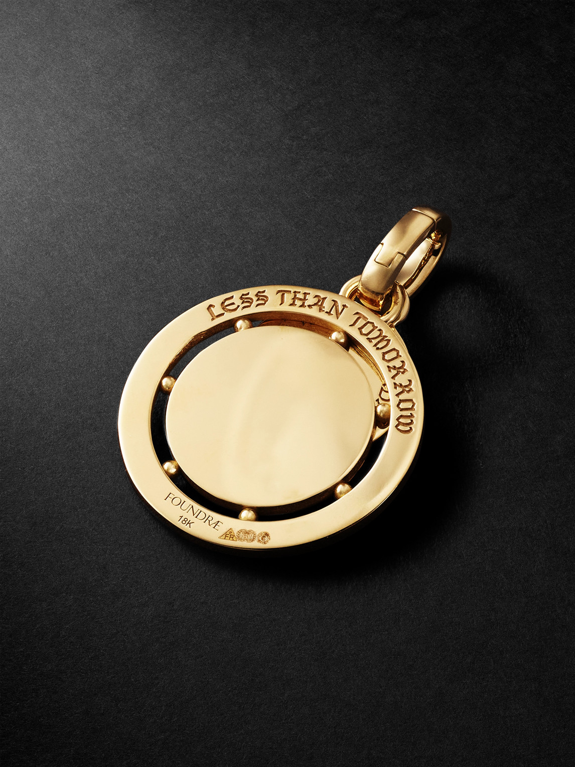 FOUNDRAE L'ETERNELLE CHANSON COUPLET 18-KARAT GOLD AND ENAMEL PENDANT