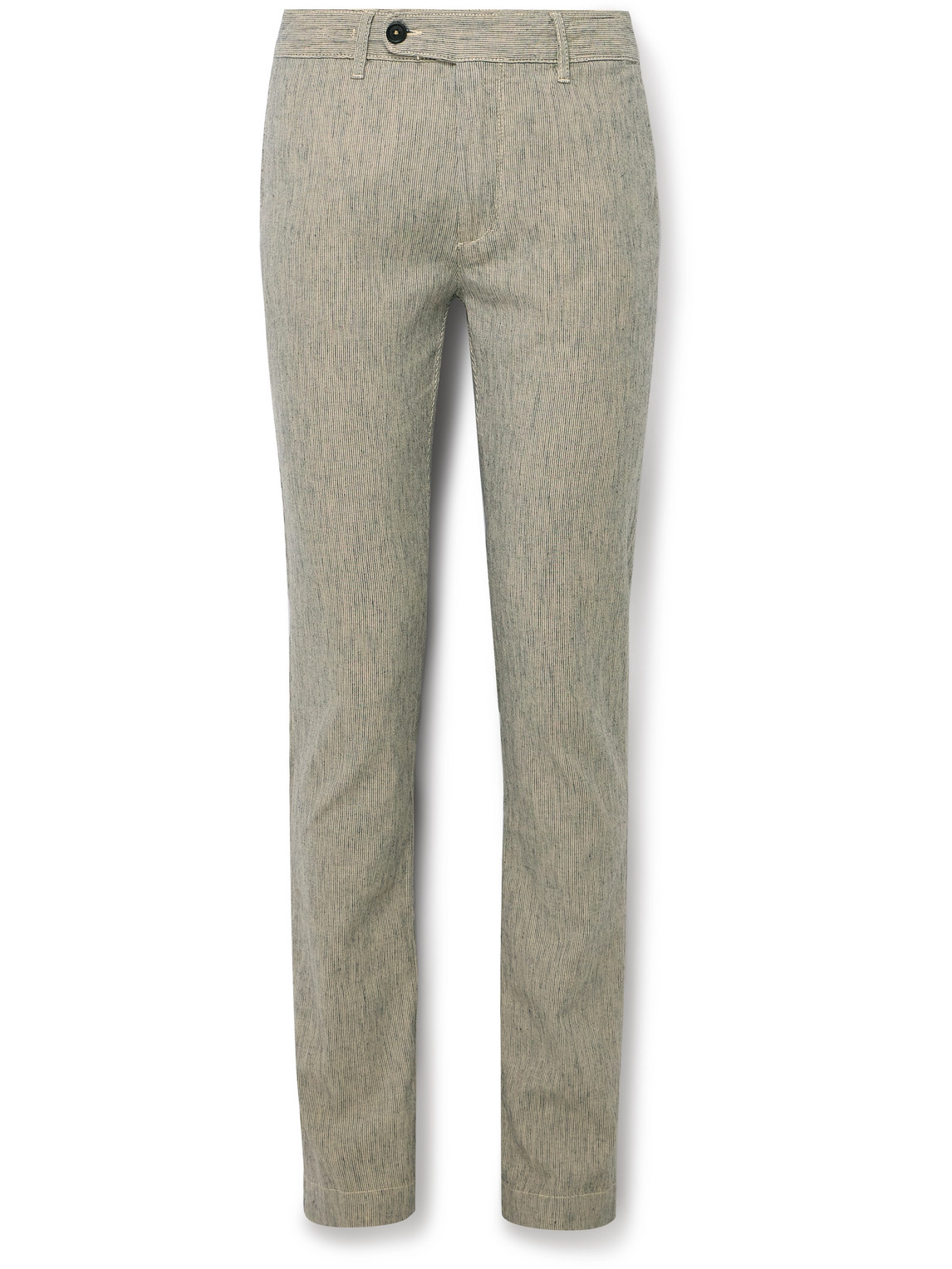 Massimo Alba Winch2 Slim-fit Striped Cotton-blend Trousers In Neutrals