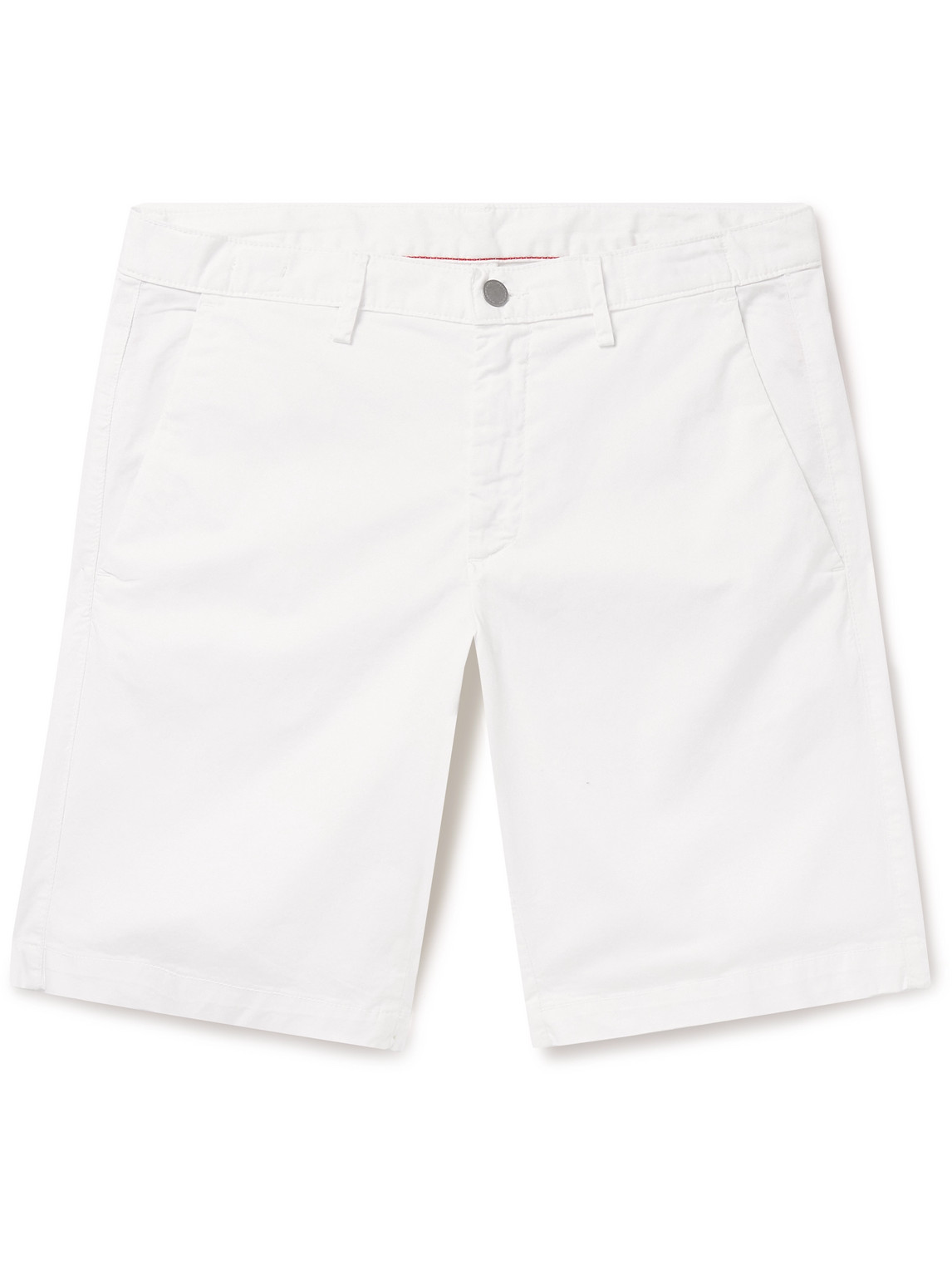 Massimo Alba Vela Straight-leg Stretch-cotton Poplin Bermuda Shorts In White