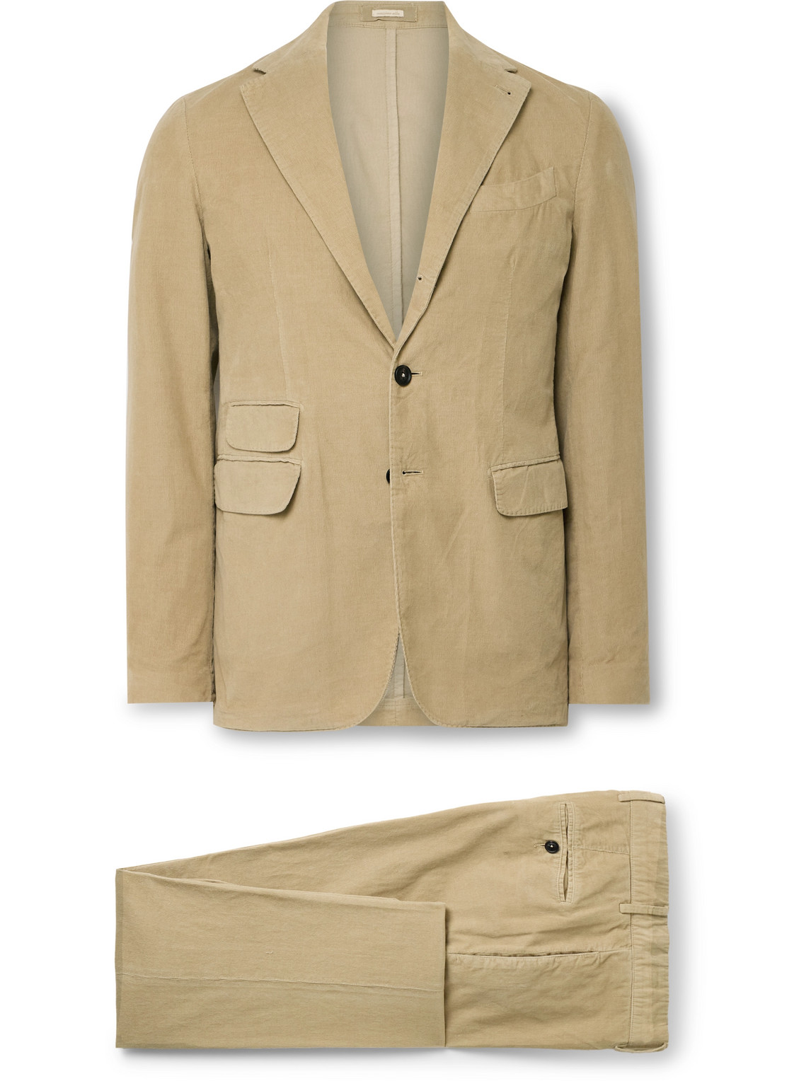Massimo Alba Sloop Slim-fit Cotton-corduroy Suit In Neutrals