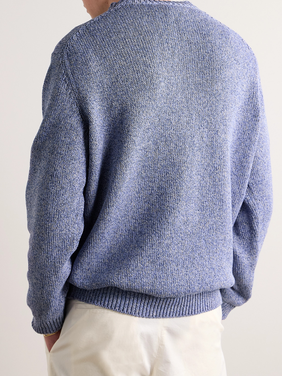 Shop Massimo Alba Billy Cotton And Linen-blend Sweater In Blue