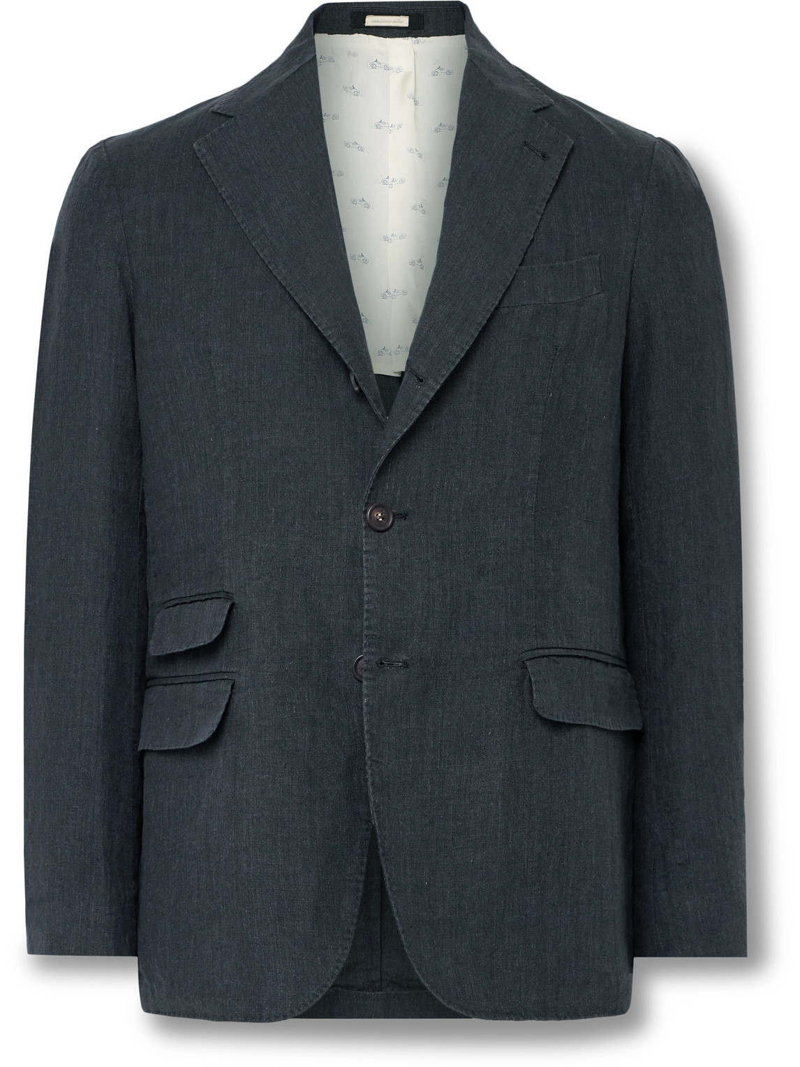 Massimo Alba Catch2 Linen Blazer In Black