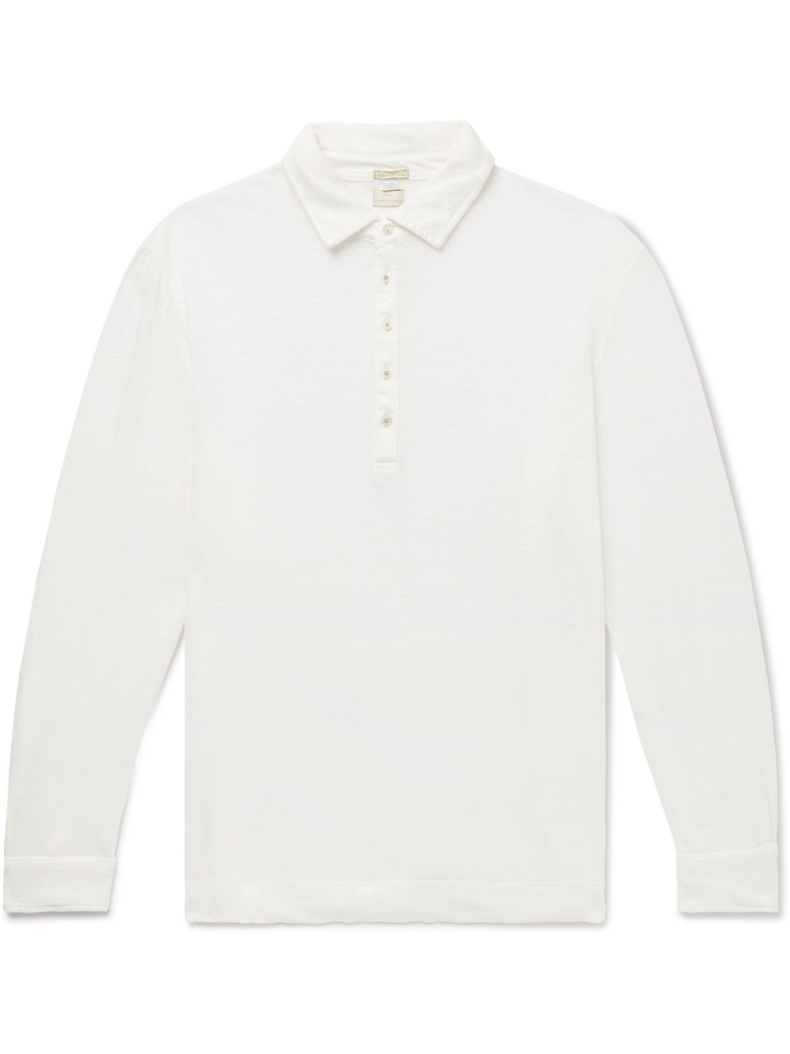 Massimo Alba Raya Slim-fit Linen Polo Shirt In White