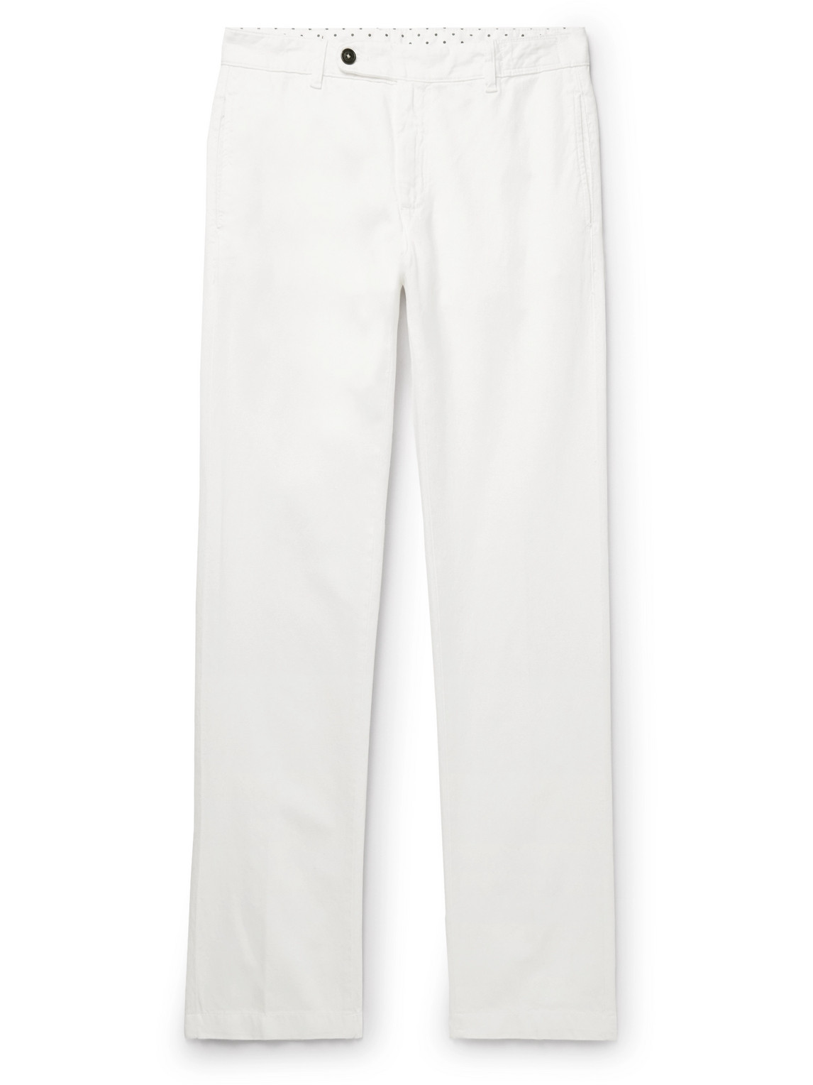 Massimo Alba Winch2 Slim-fit Cotton And Linen-blend Trousers In White