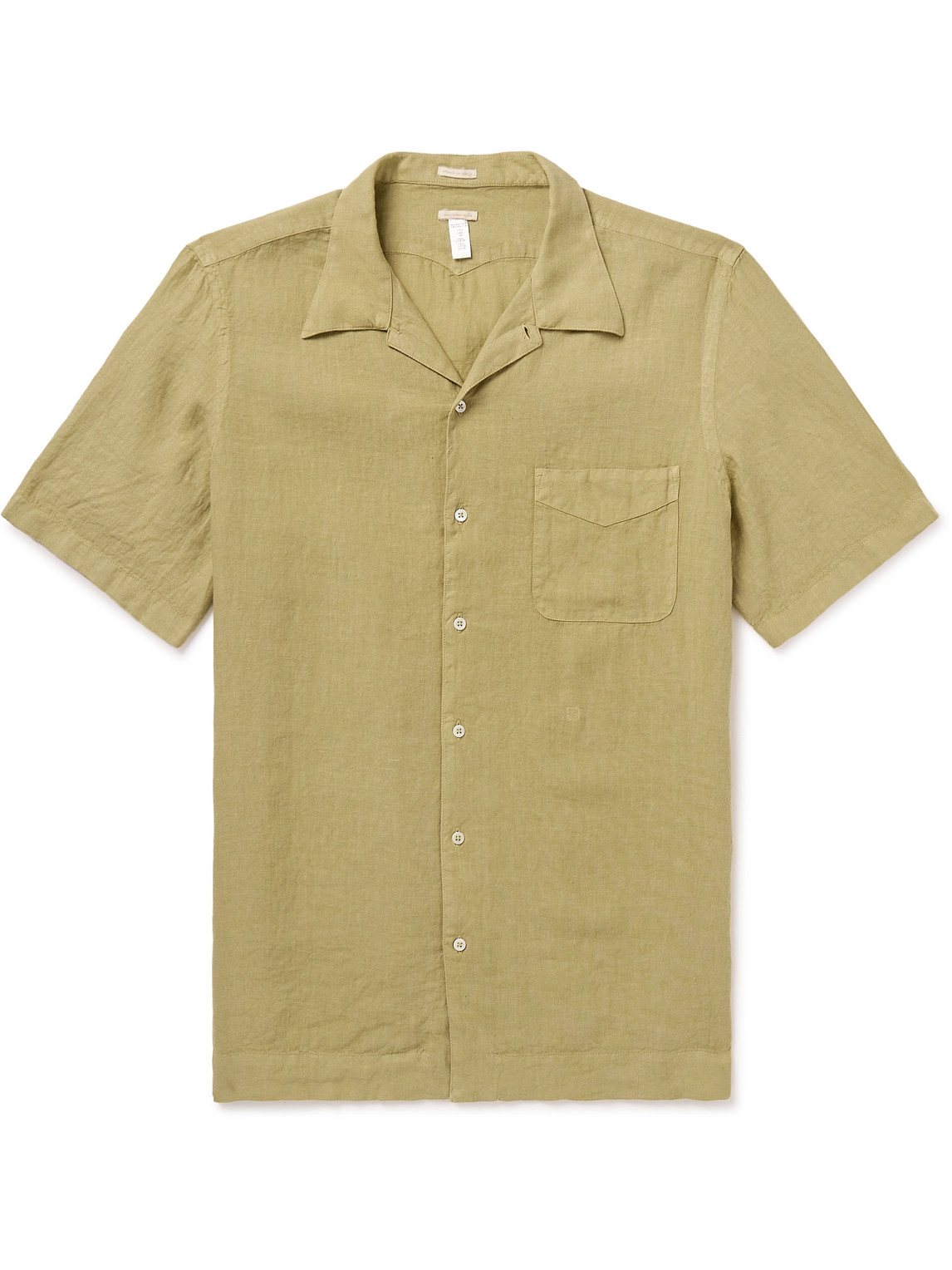 Shop Massimo Alba Venice Convertible-collar Linen Shirt In Green