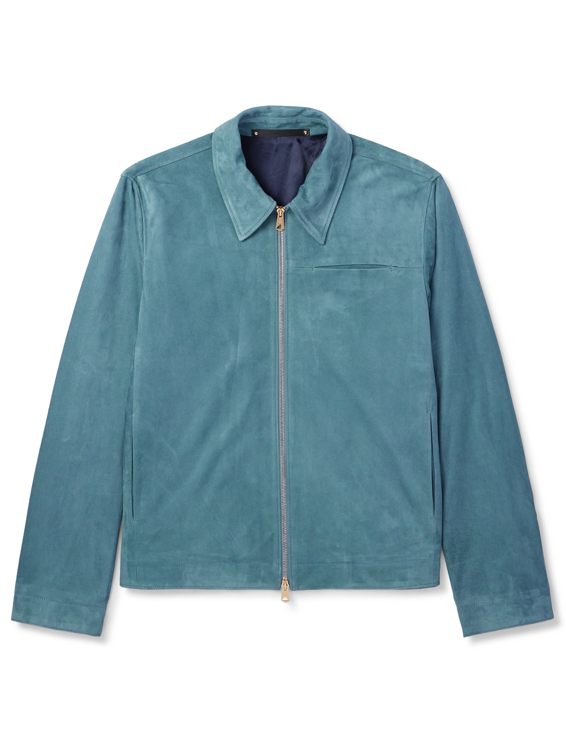 Paul Smith Suede Jacket In Blue