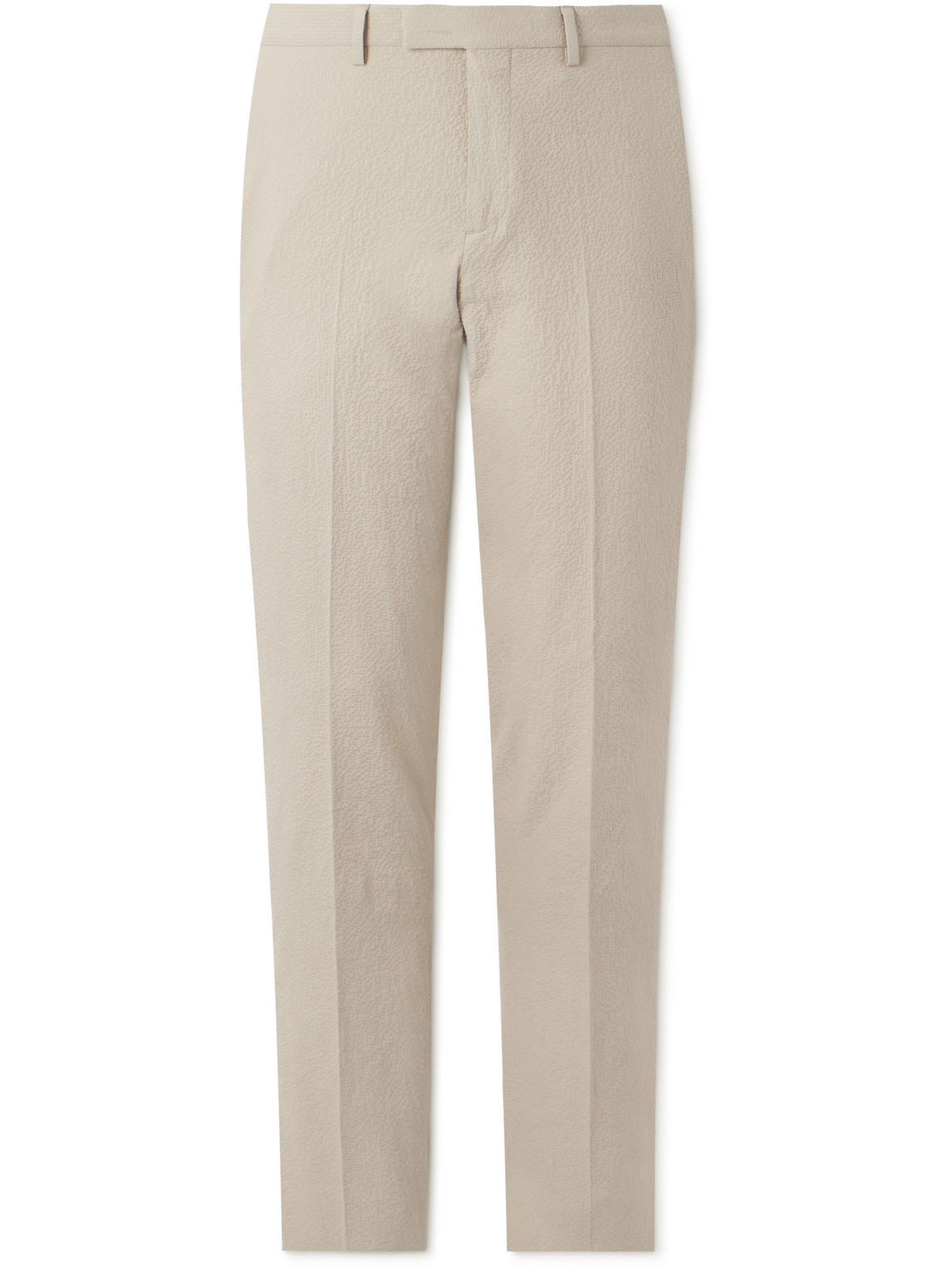 Paul Smith Slim-fit Stretch-cotton Seersucker Suit Trousers In Neutrals