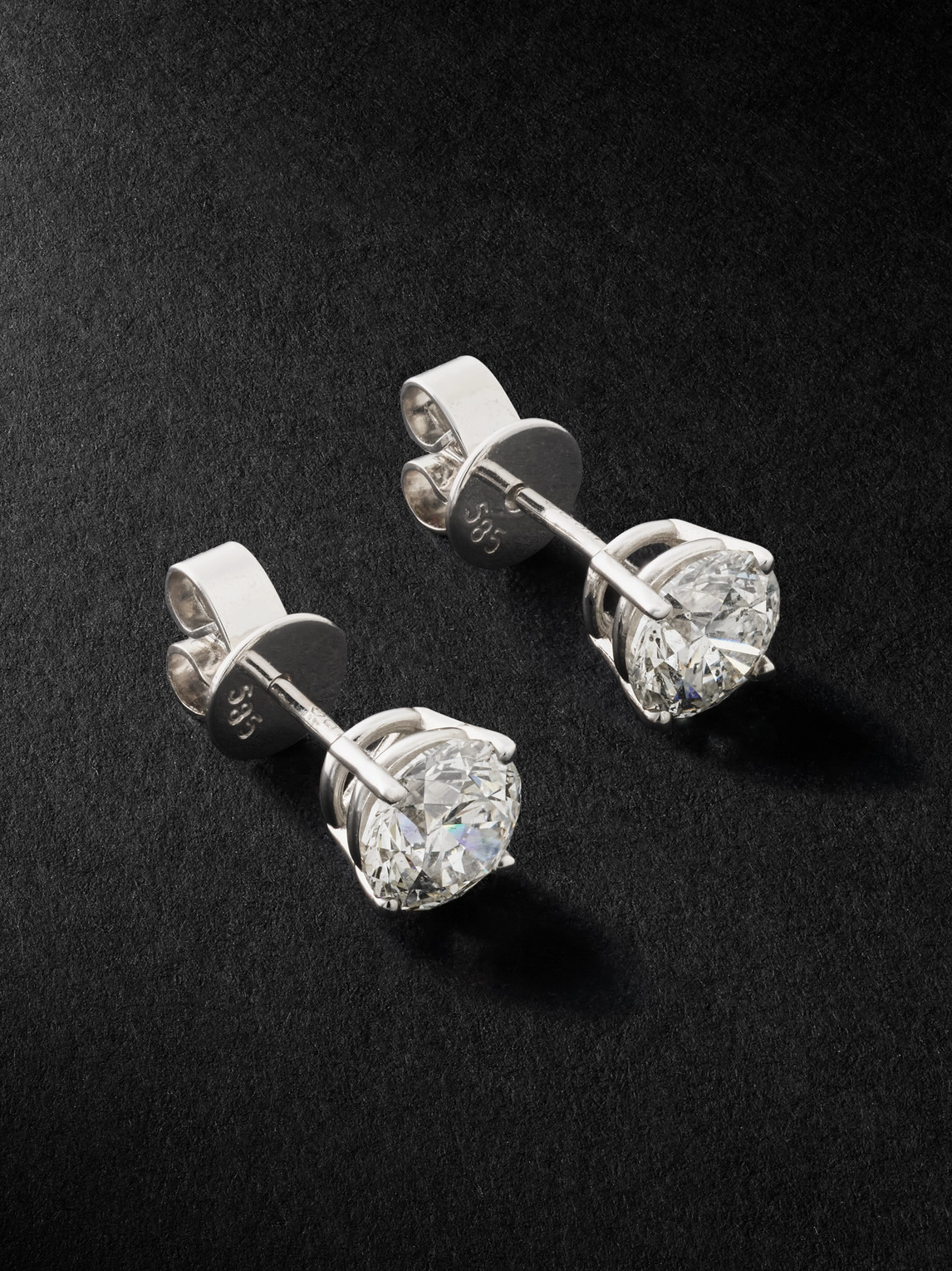 Greg Yuna White Gold Diamond Earrings In Silver