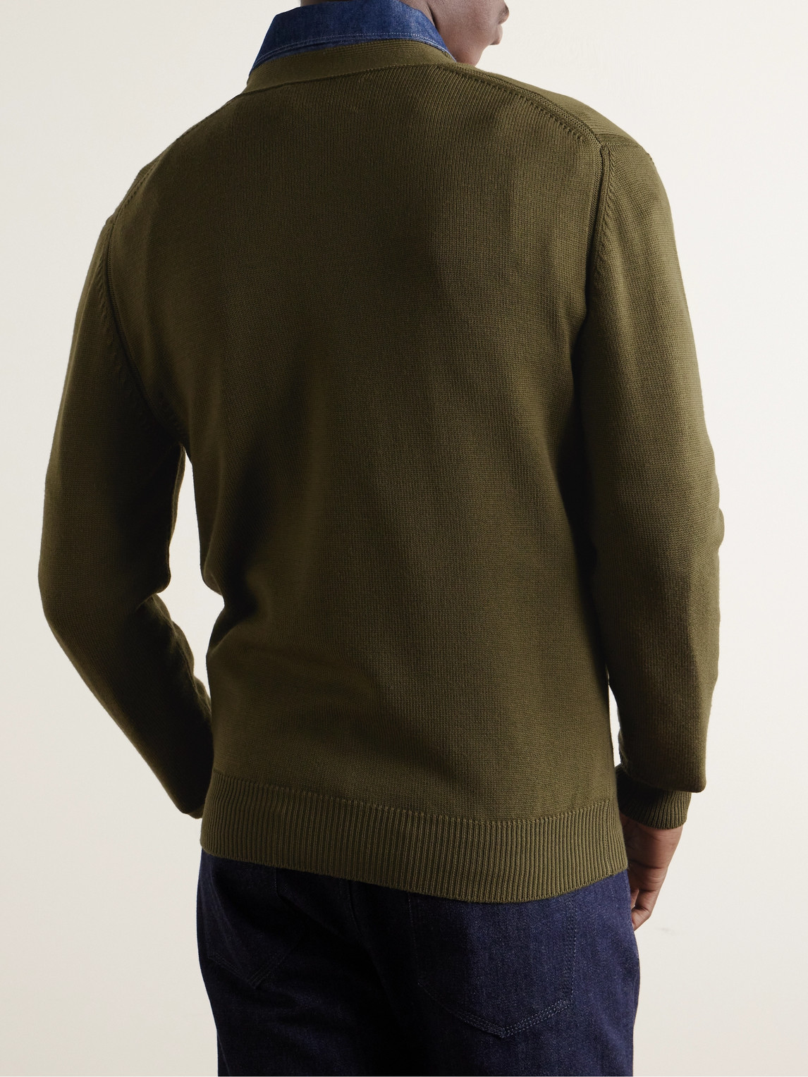 Shop Purdey Audley Slim-fit Wool Cardigan In Green