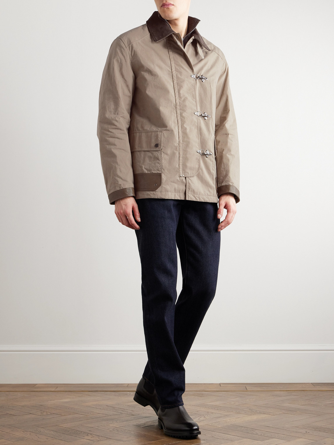 Purdey Latch Corduroy And Leather-trimmed Cotton-canvas Coat In Unknown