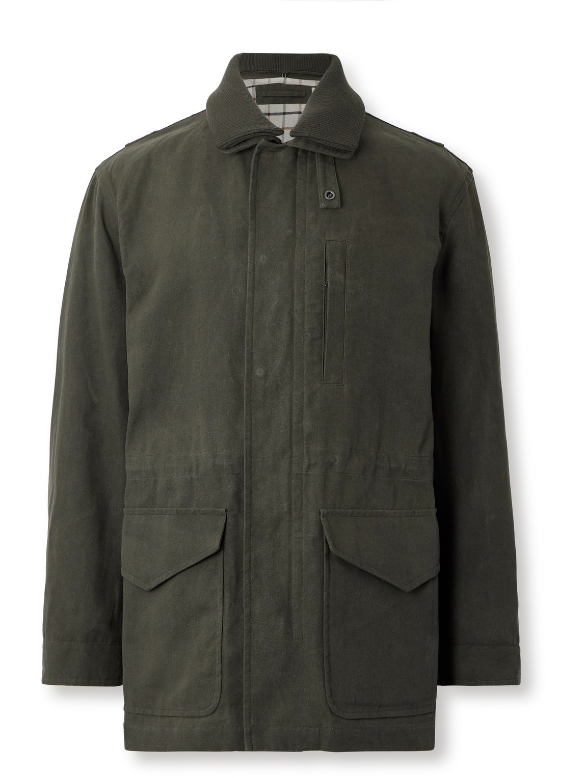 Purdey Range Cotton And Linen-blend Parka In Green