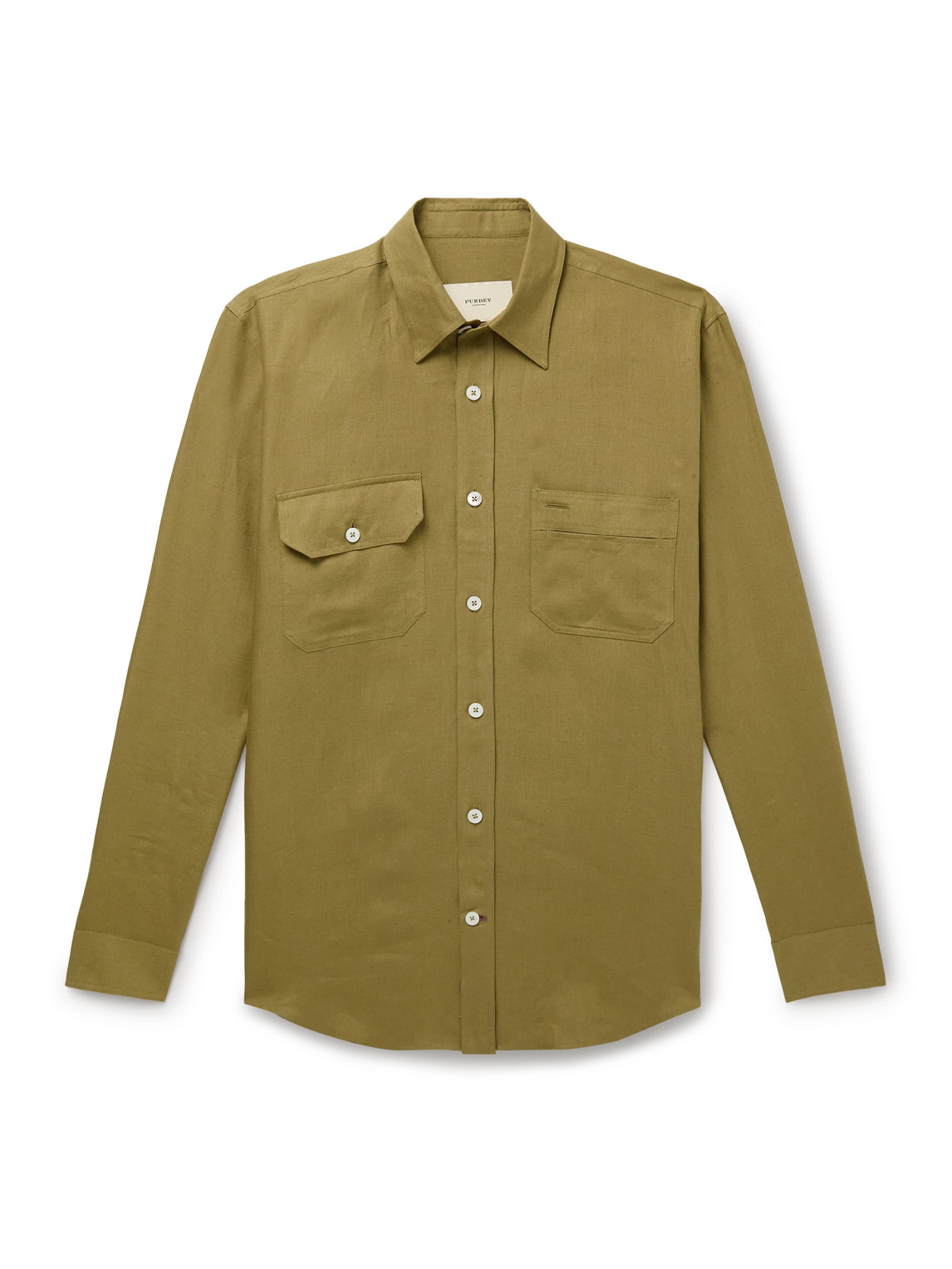 Purdey Linen Shirt In Green