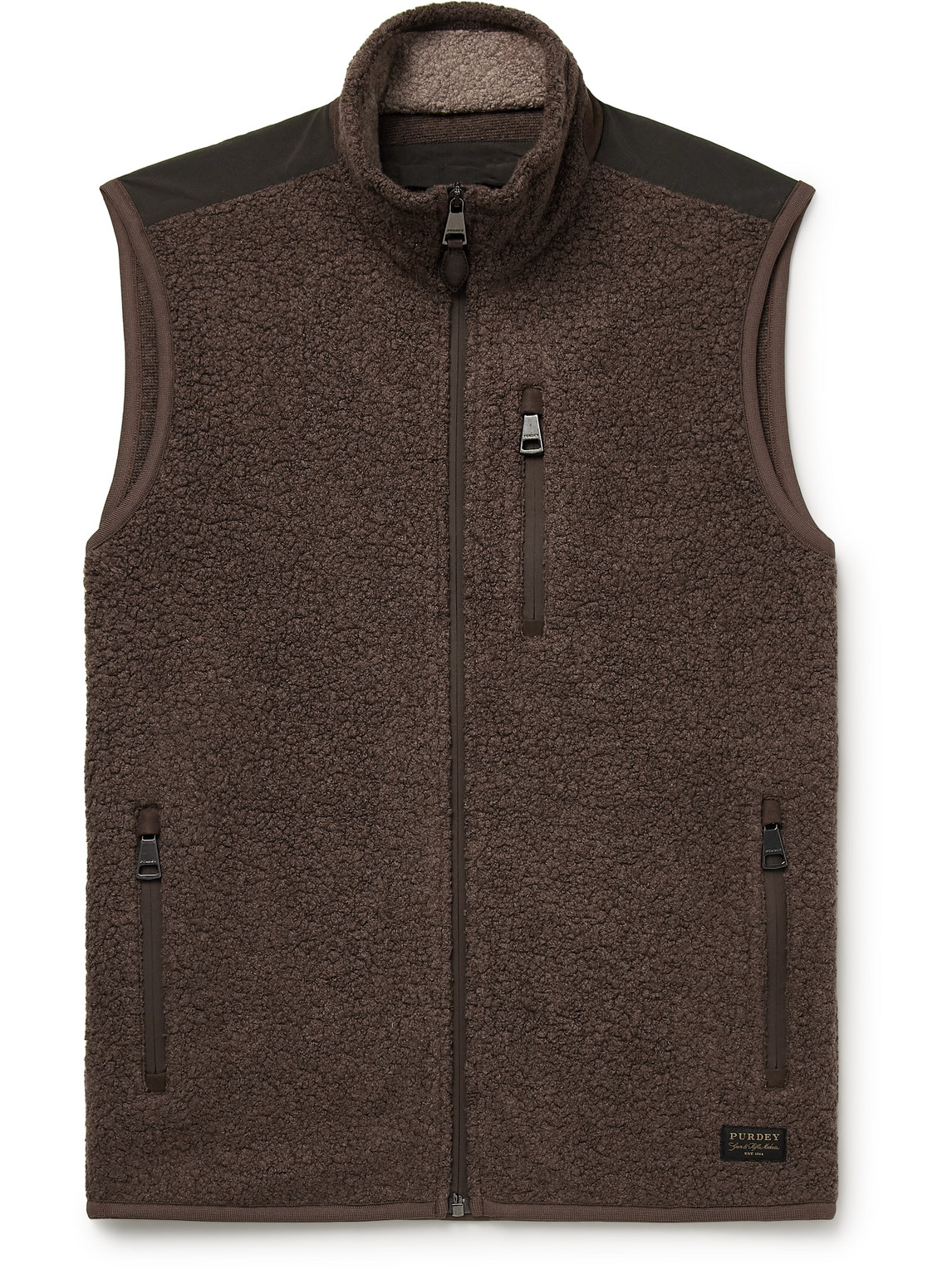 Shell-Trimmed Bouclé Gilet