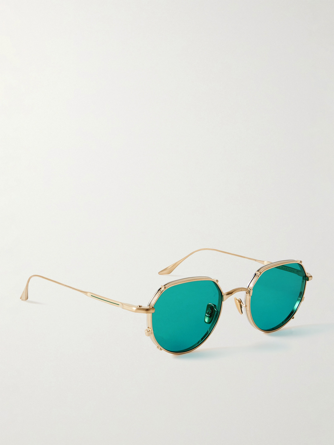 Shop Jacques Marie Mage Hartana Round-frame Gold-tone Beta Titanium Sunglasses