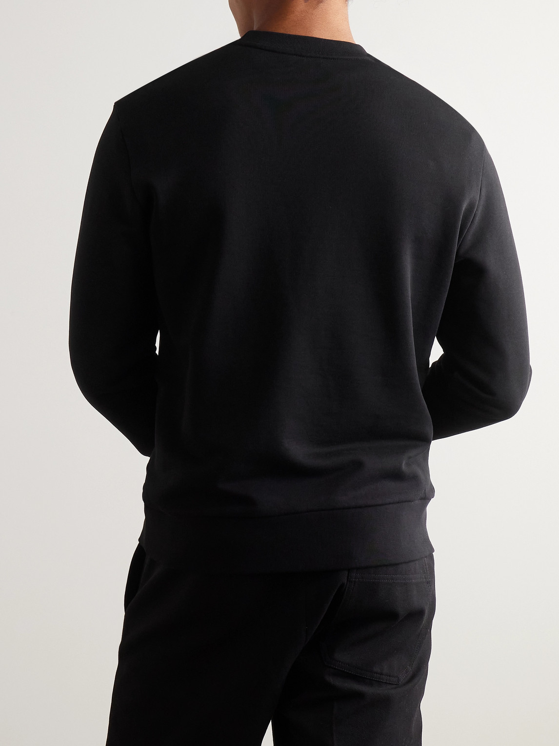 Moncler Crew Neck Cotton Sweatshirt In Black