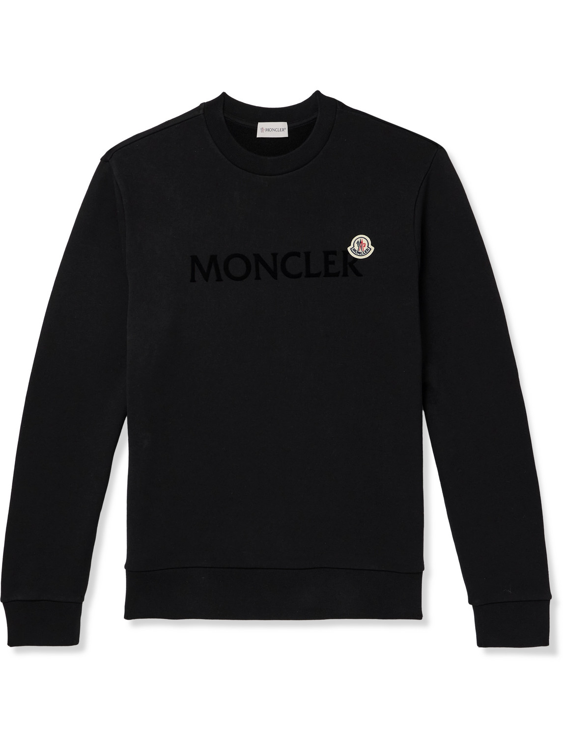 Moncler Crew Neck Cotton Sweatshirt In Black