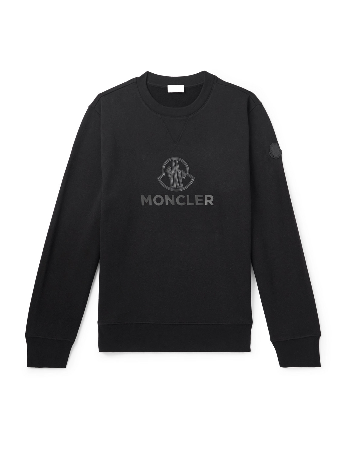 Moncler Long-sleeved Cashmere Sweater In Black