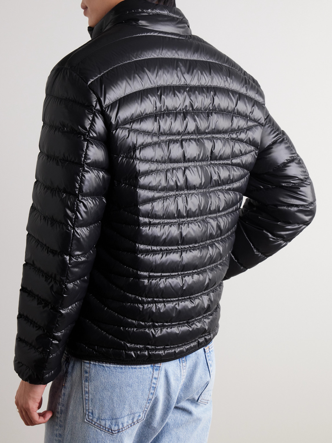 Moncler Logo-appliquéd Quilted Nylon Laqué Down Jacket In Black