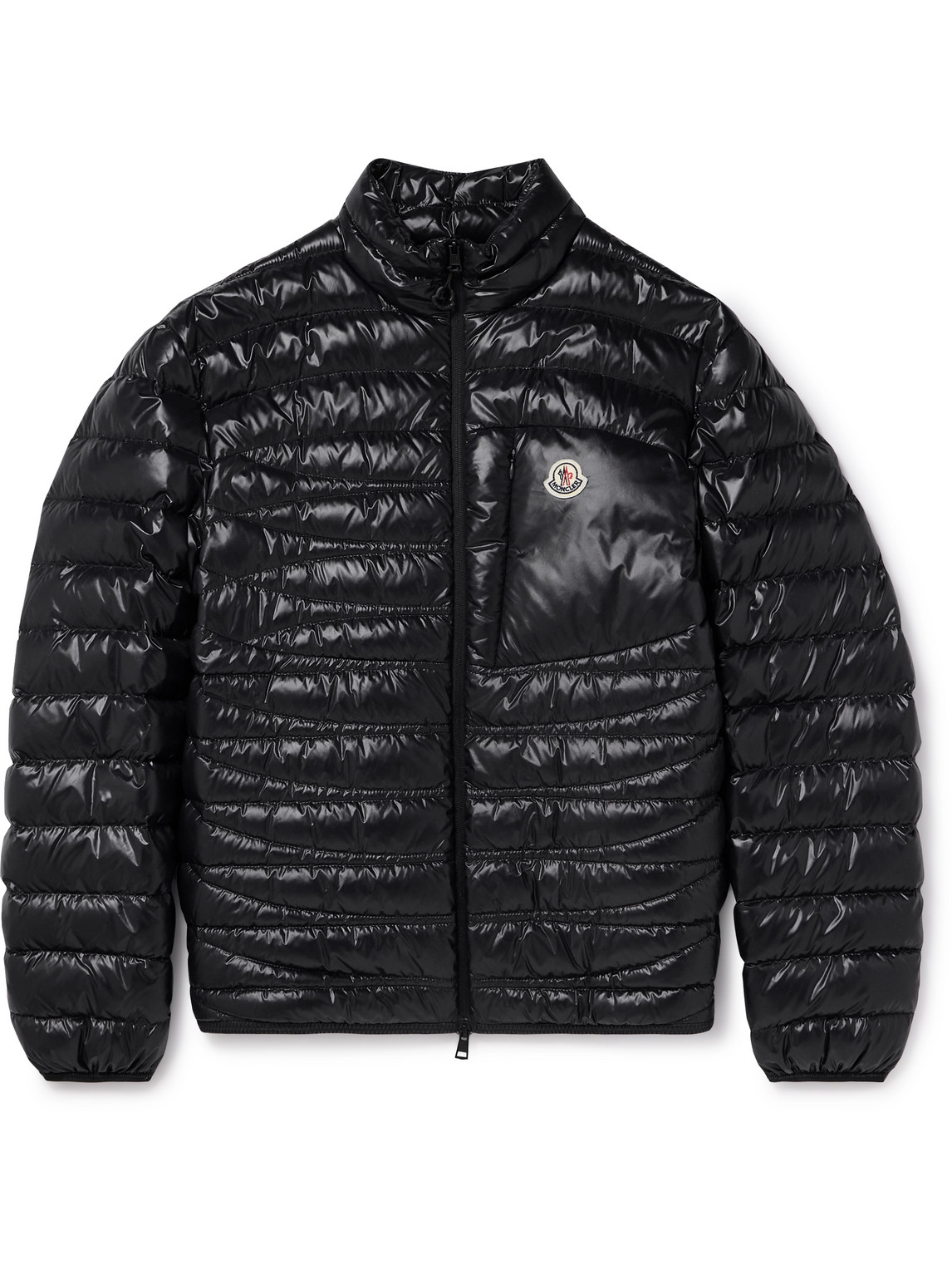 Moncler Logo-appliquéd Quilted Nylon Laqué Down Jacket In Black