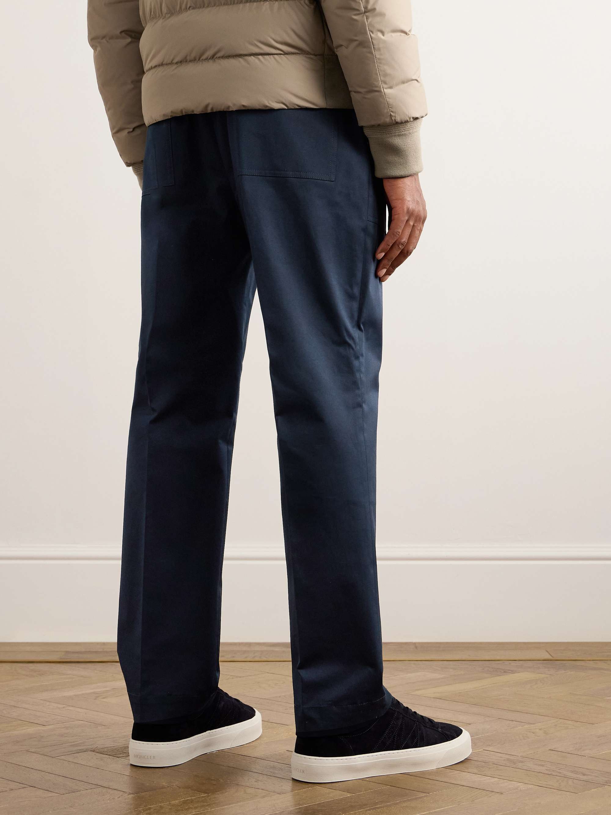 MONCLER Tapered Cotton-Blend Gabardine Trousers