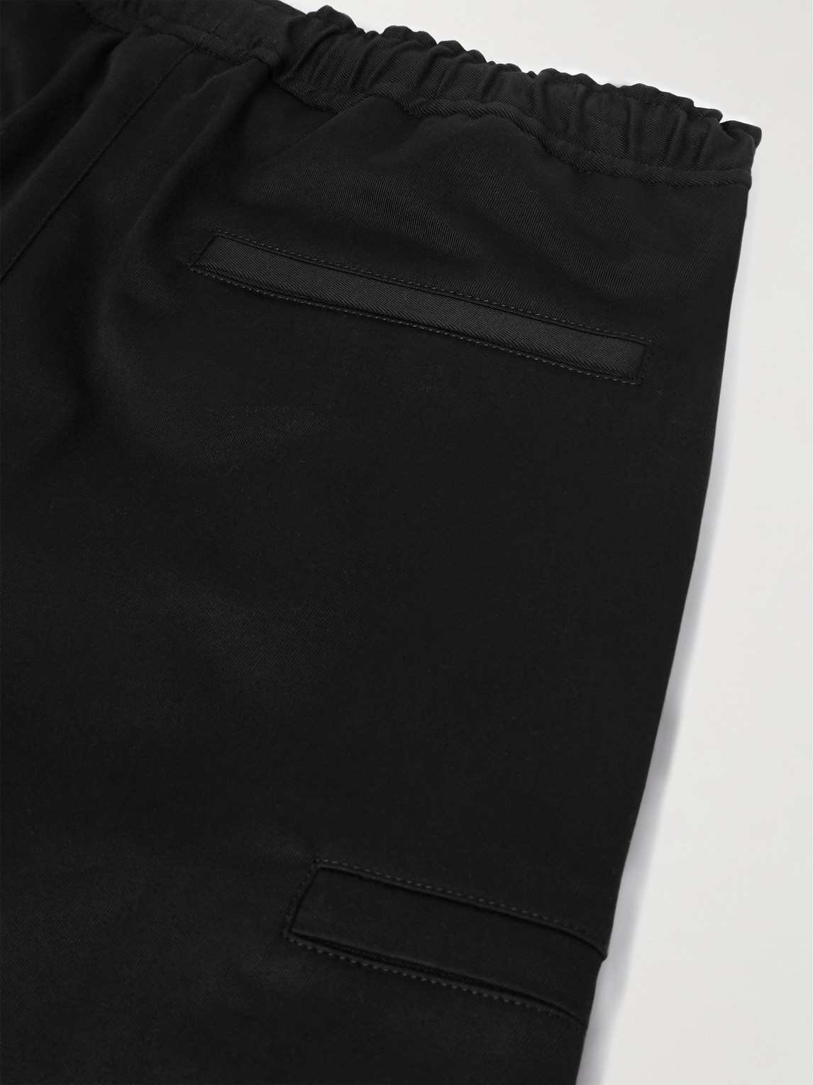 Moncler Straight-leg Logo-appliquèd Cotton-blend Gabardine Trousers In Black