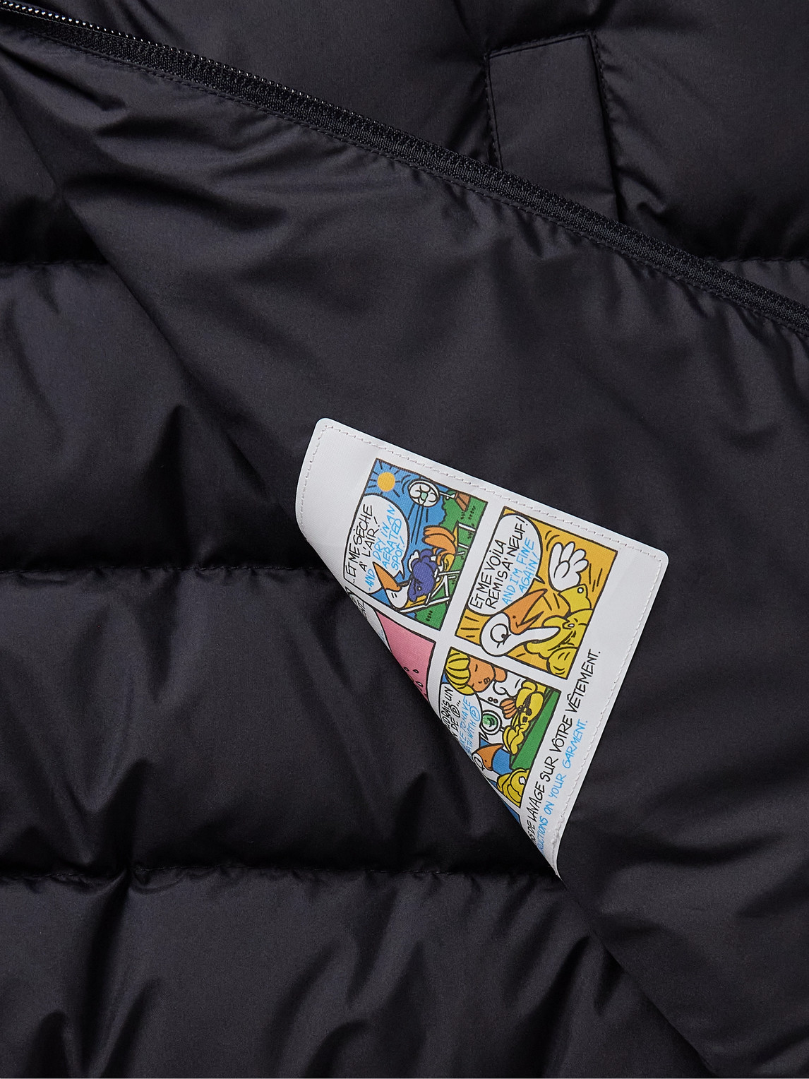 Moncler Quilted Down Jacket With High Collar And Logo Patch In Blue