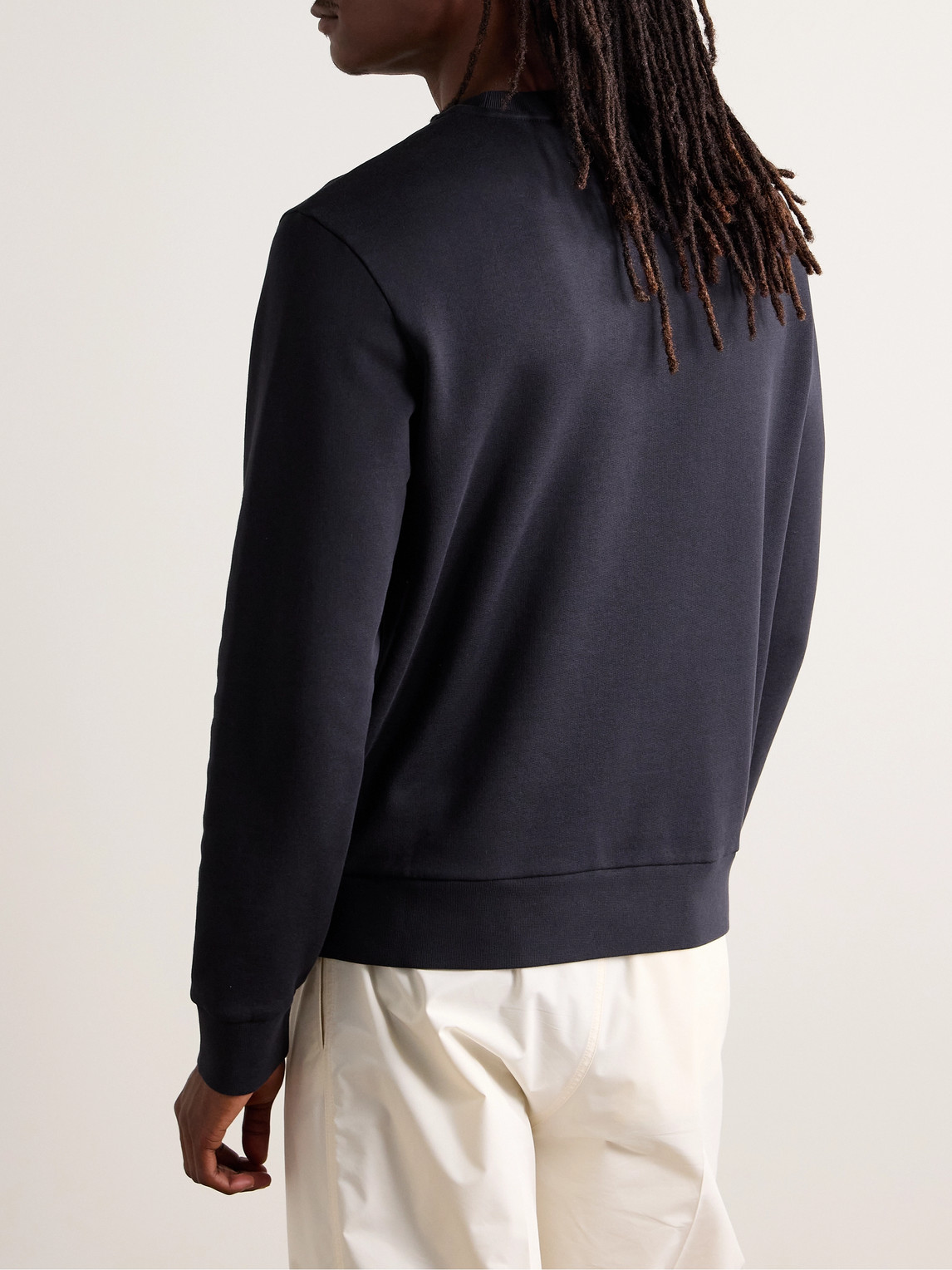 Moncler Crew Neck Cotton Sweatshirt In Black