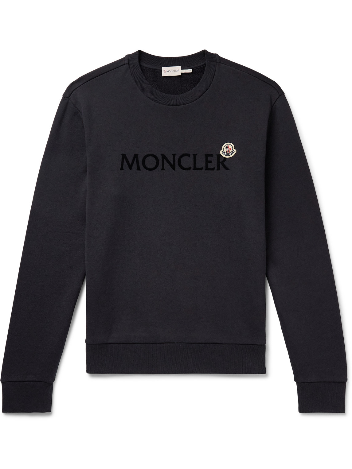Moncler Crew Neck Cotton Sweatshirt In Black