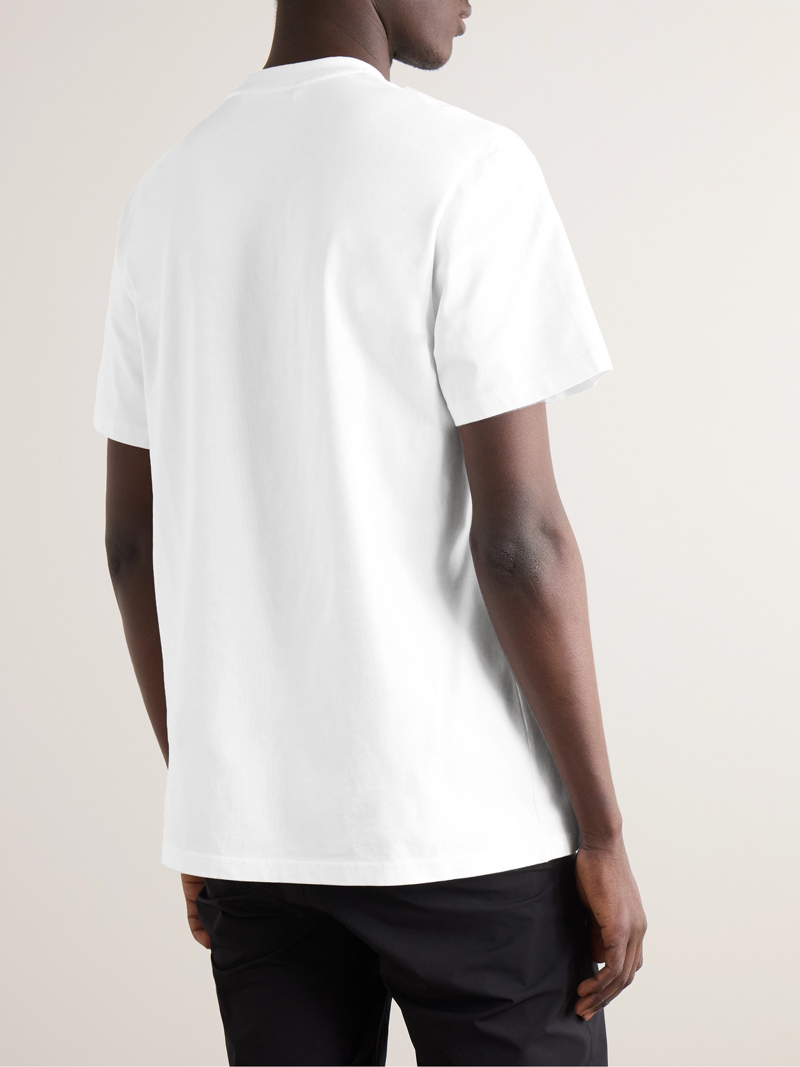 Moncler Natural White Cotton Short Sleeves T-shirt In White