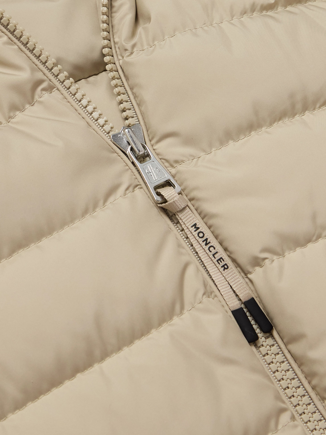 Moncler Galion Quilted Shell Hooded Down Jacket In Neutrals