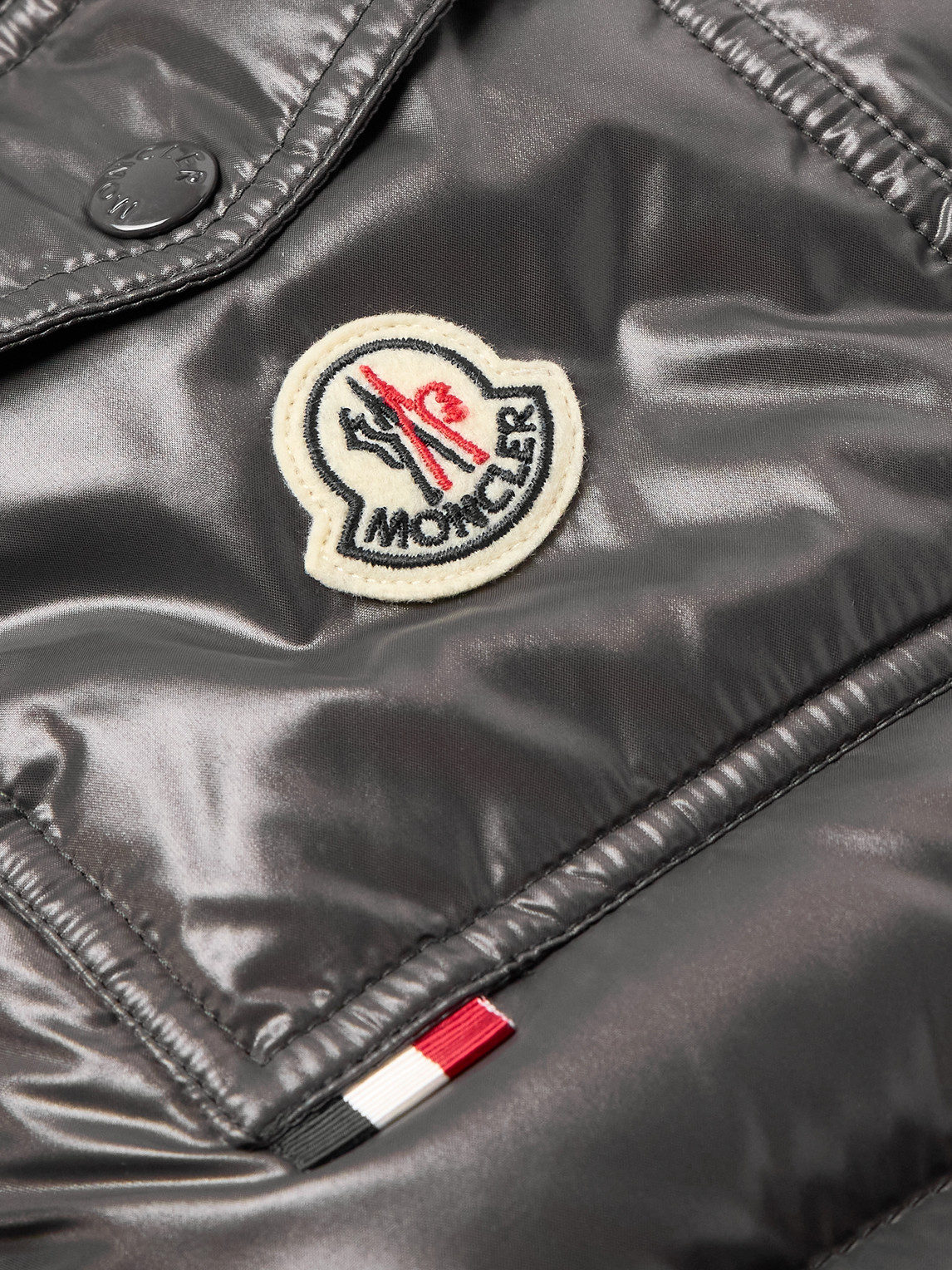 Moncler Maljasset Slim-fit Quilted Lacquered-nylon Hooded Down Jacket In Gray