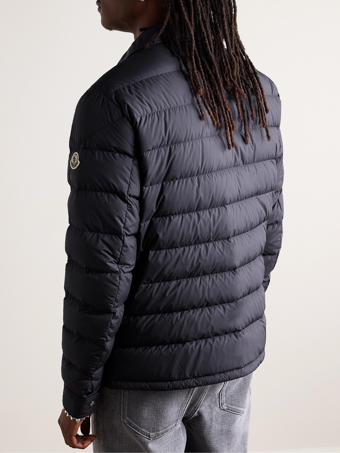 Moncler Fazzon Logo-appliquéd Quilted Shell Down Jacket In Blue