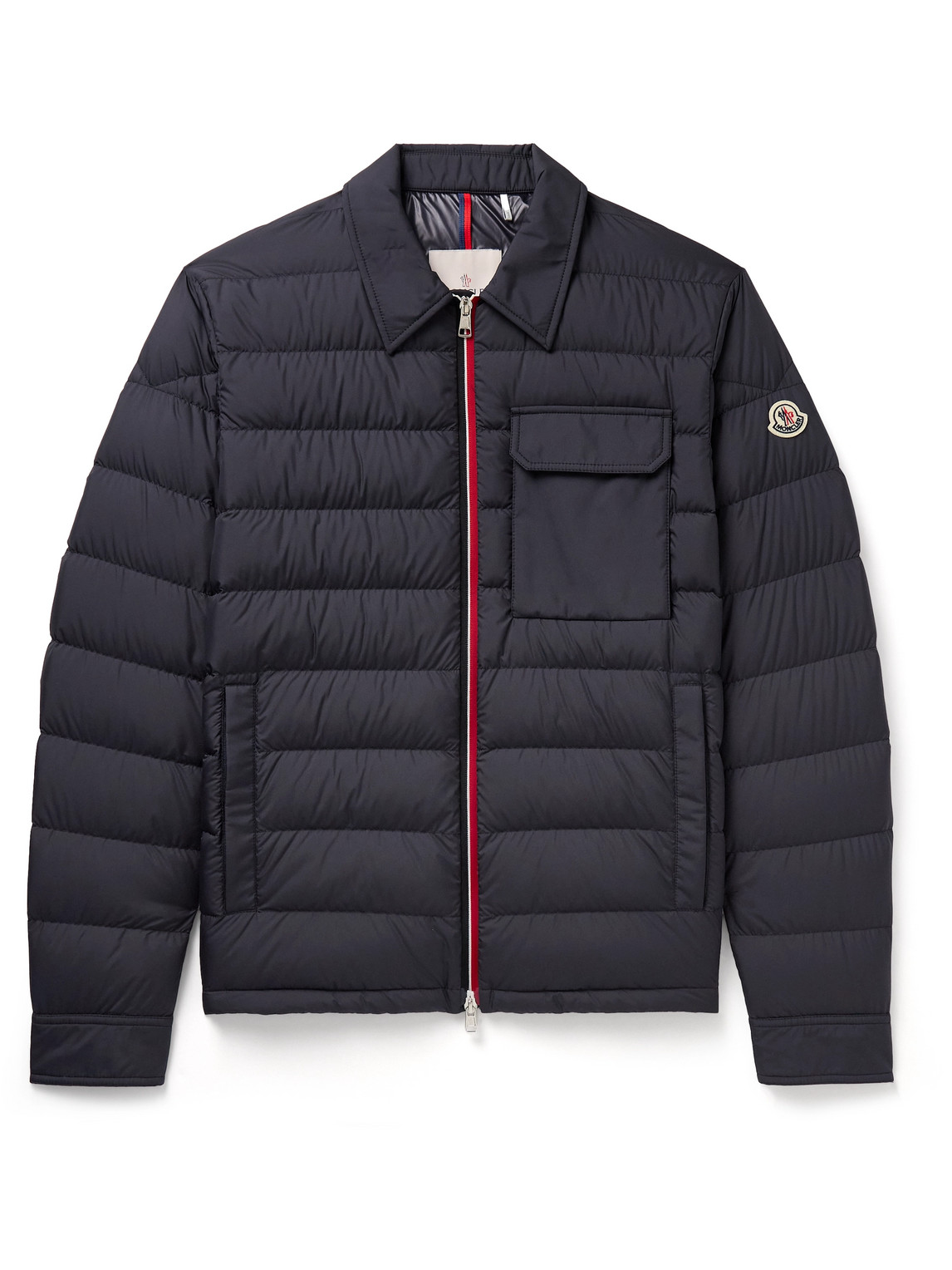 Moncler Fazzon Logo-appliquéd Quilted Shell Down Jacket In Blue