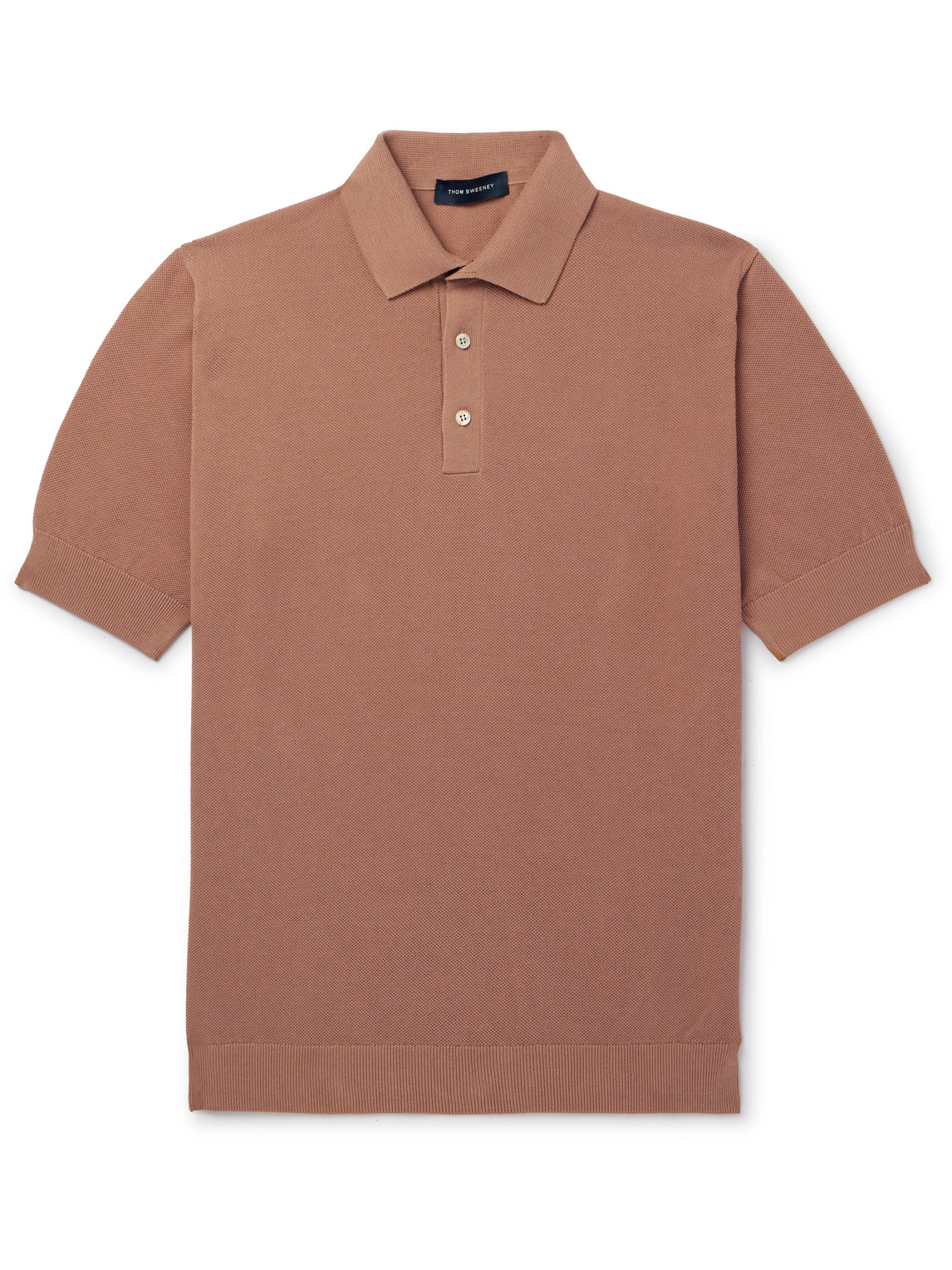 Thom Sweeney Slim-fit Cotton-piqué Polo Shirt In Orange
