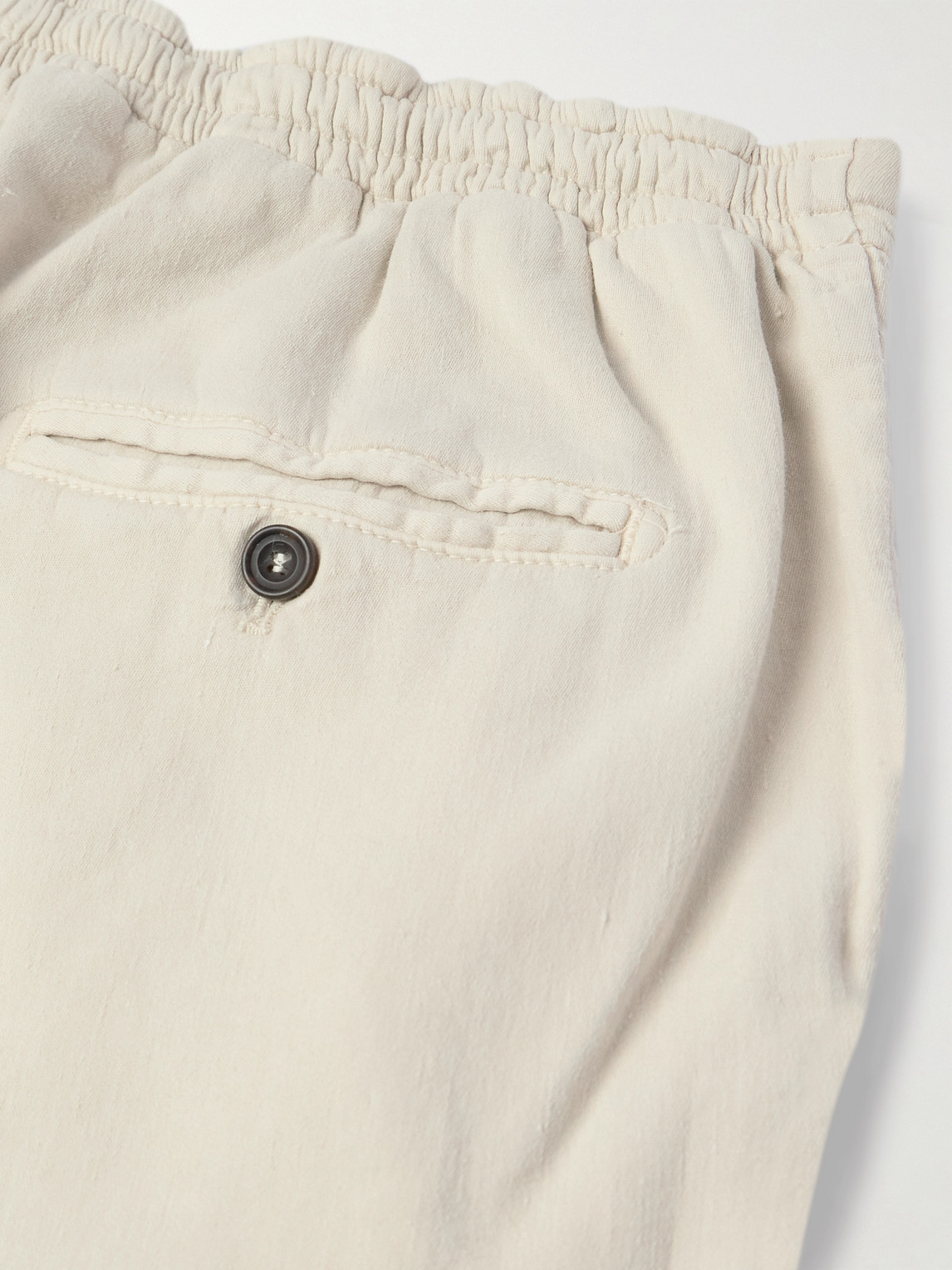 Shop Thom Sweeney Stretch Linen And Cotton-blend Shorts In Neutrals