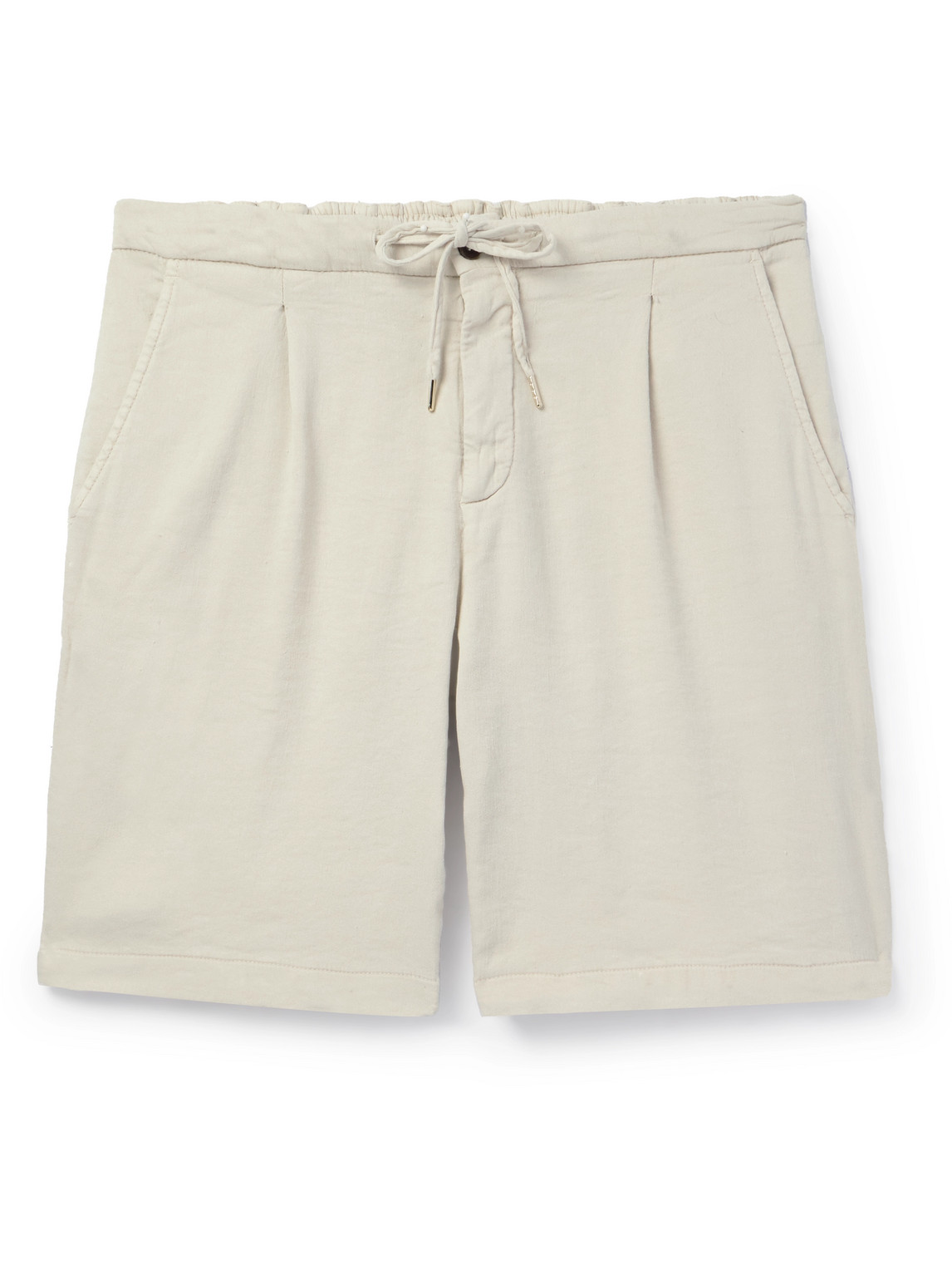 Shop Thom Sweeney Stretch Linen And Cotton-blend Shorts In Neutrals