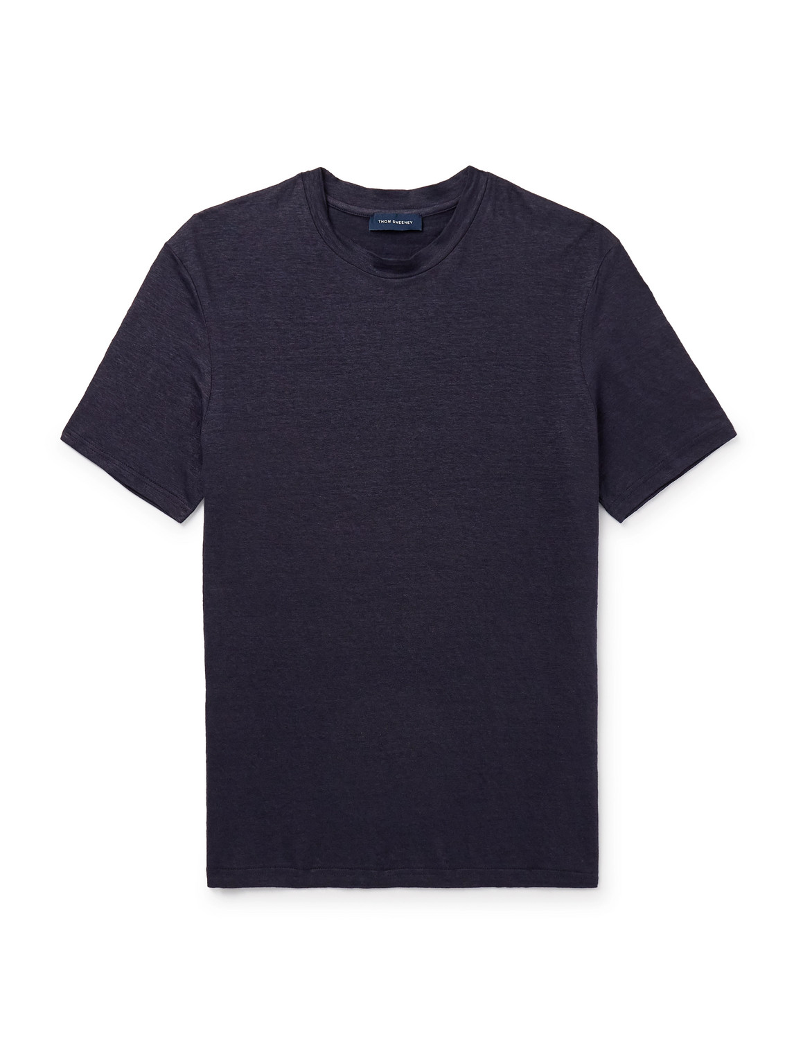 Shop Thom Sweeney Stretch-linen T-shirt In Blue