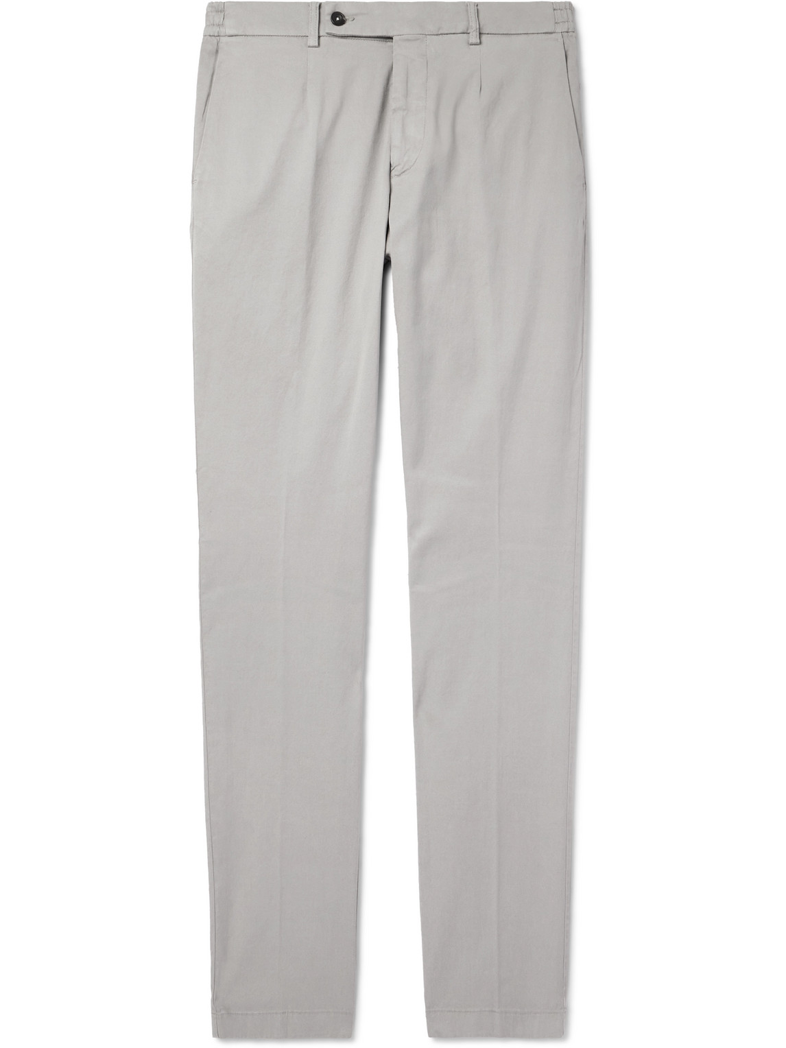 Thom Sweeney Straight-leg Stretch-lyocell And Cotton-blend Twill Chinos In Gray