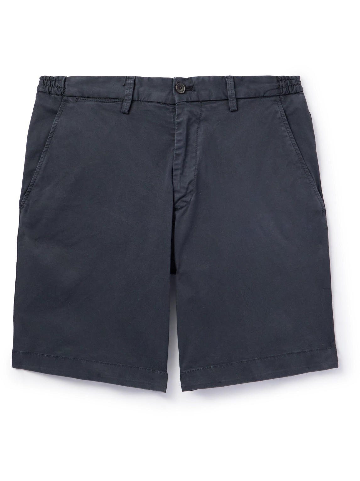 Thom Sweeney Stretch Linen And Cotton-blend Shorts In Blue