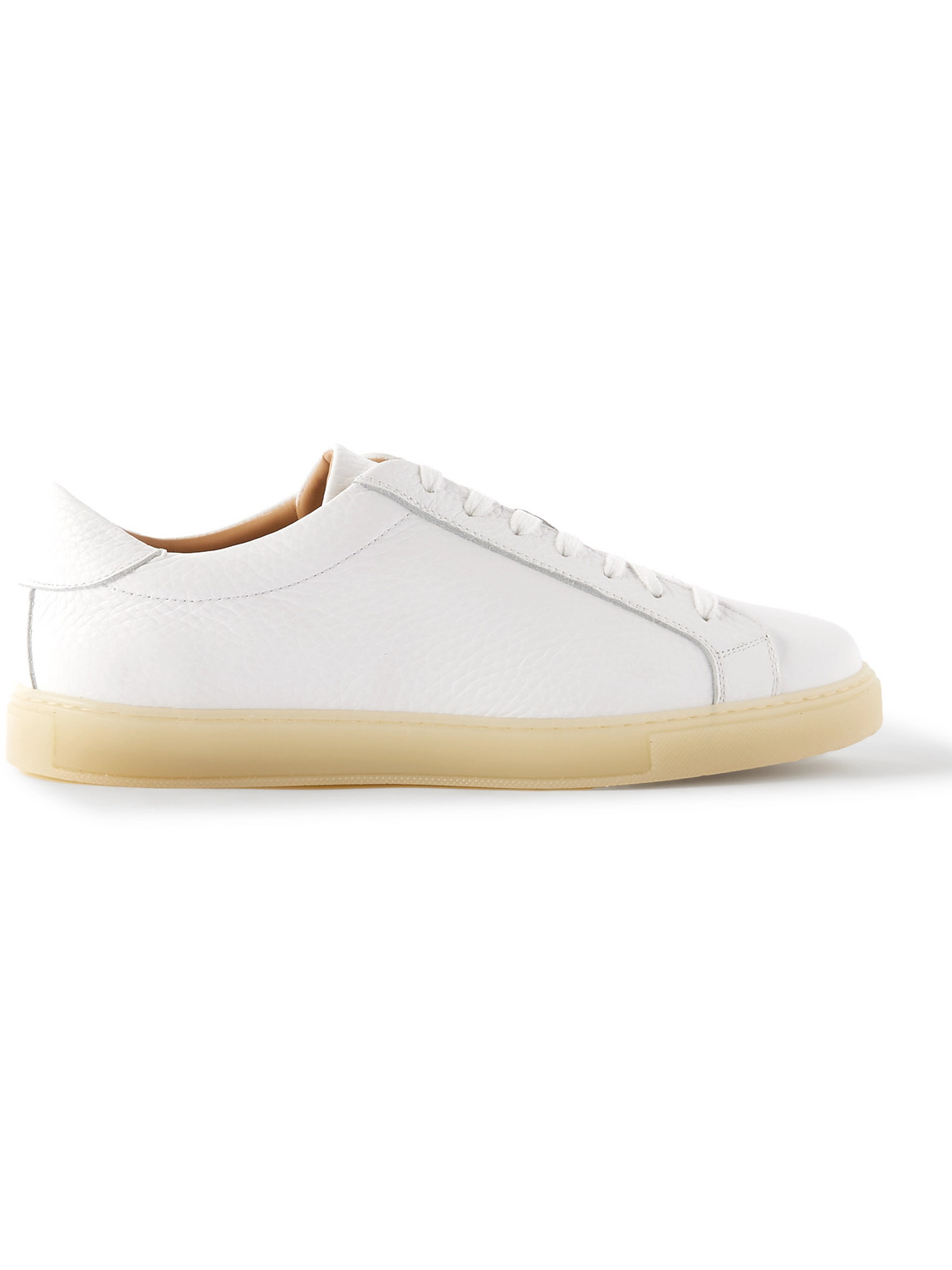 Thom Sweeney Full-grain Leather Sneakers In White