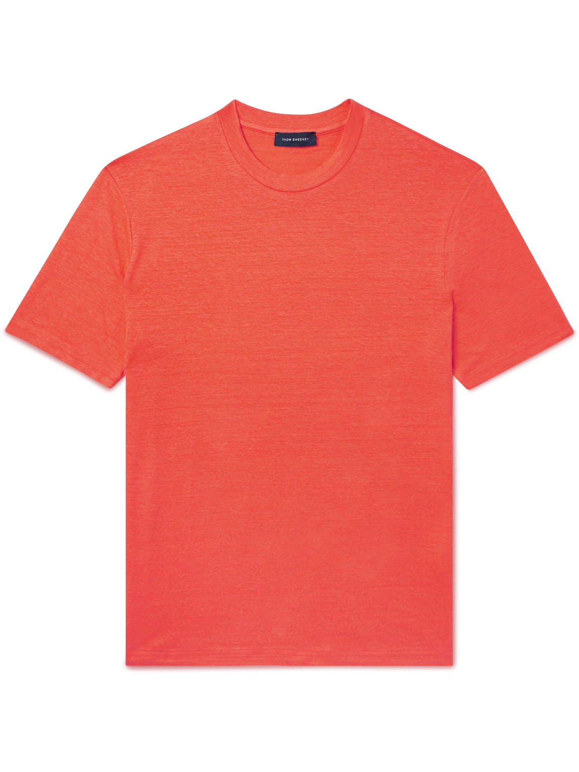 Thom Sweeney Slim-fit Linen-blend Jersey T-shirt In Orange