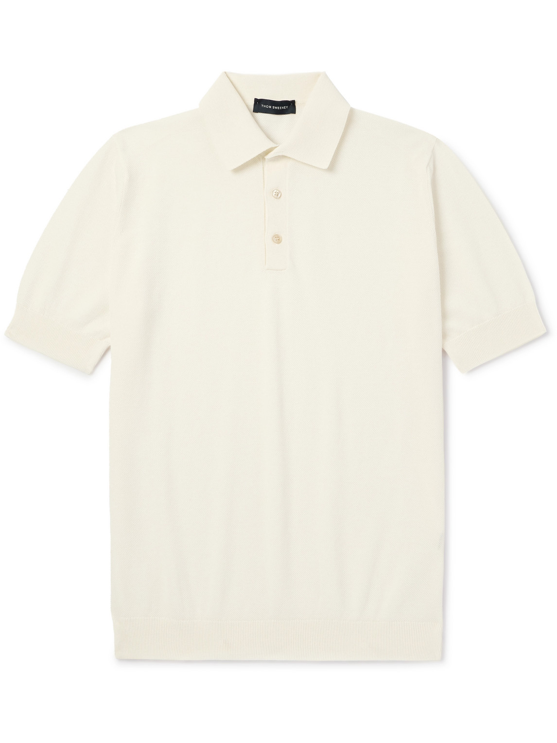 Thom Sweeney Slim-fit Cotton-piqué Polo Shirt In White