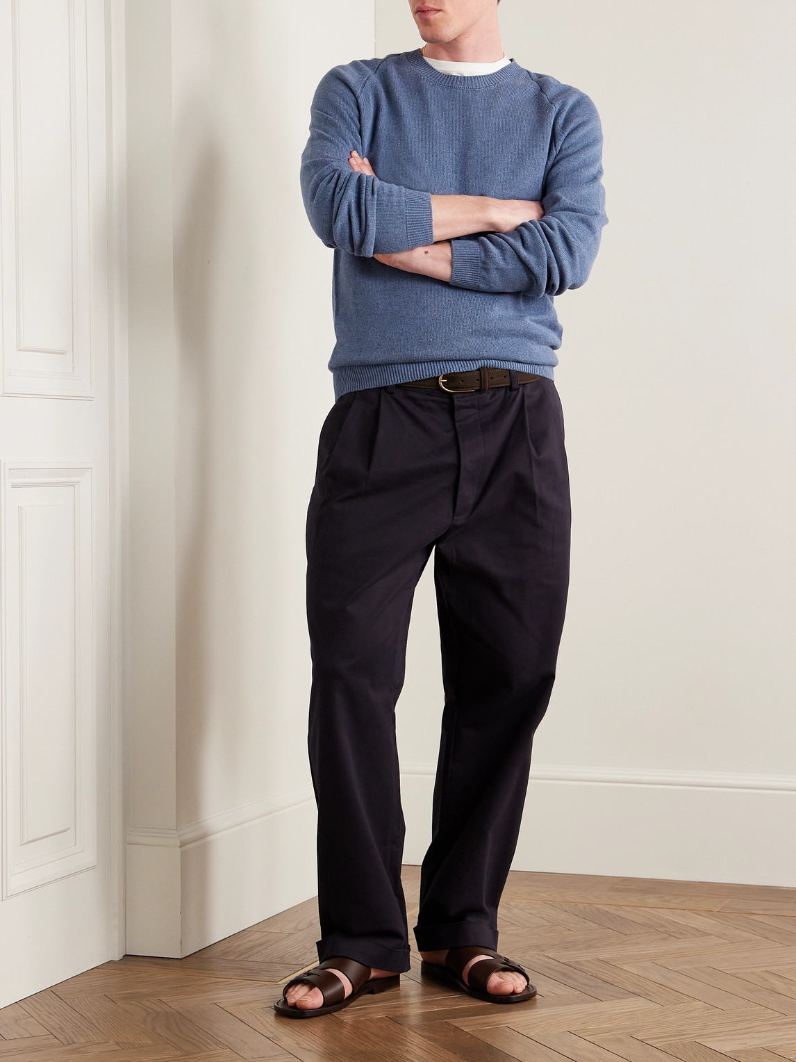 Shop Thom Sweeney Cotton Sweater In Blue