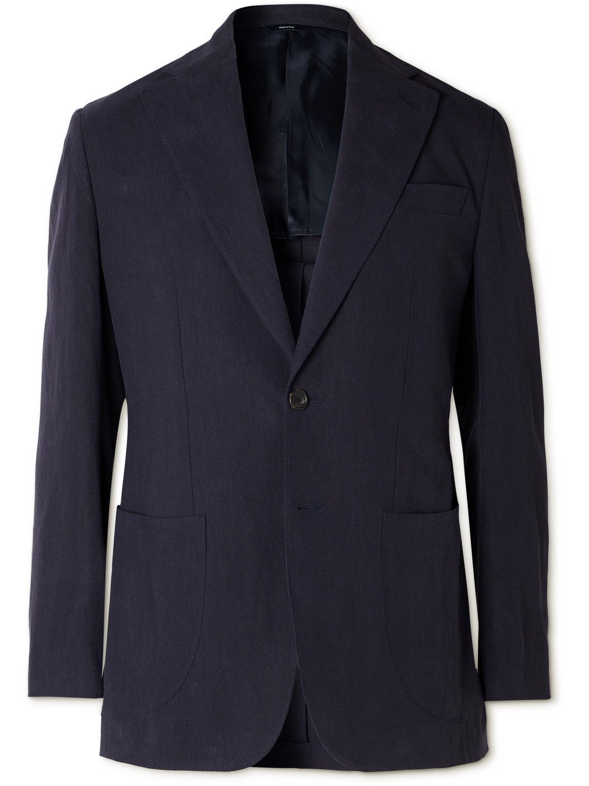 Thom Sweeney Unstructured Linen Suit Jacket In Blue