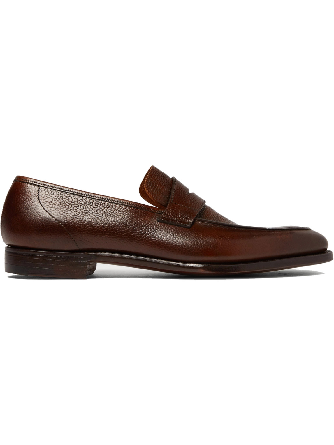 George Cleverley George Full-grain Leather Penny Loafers In Brown